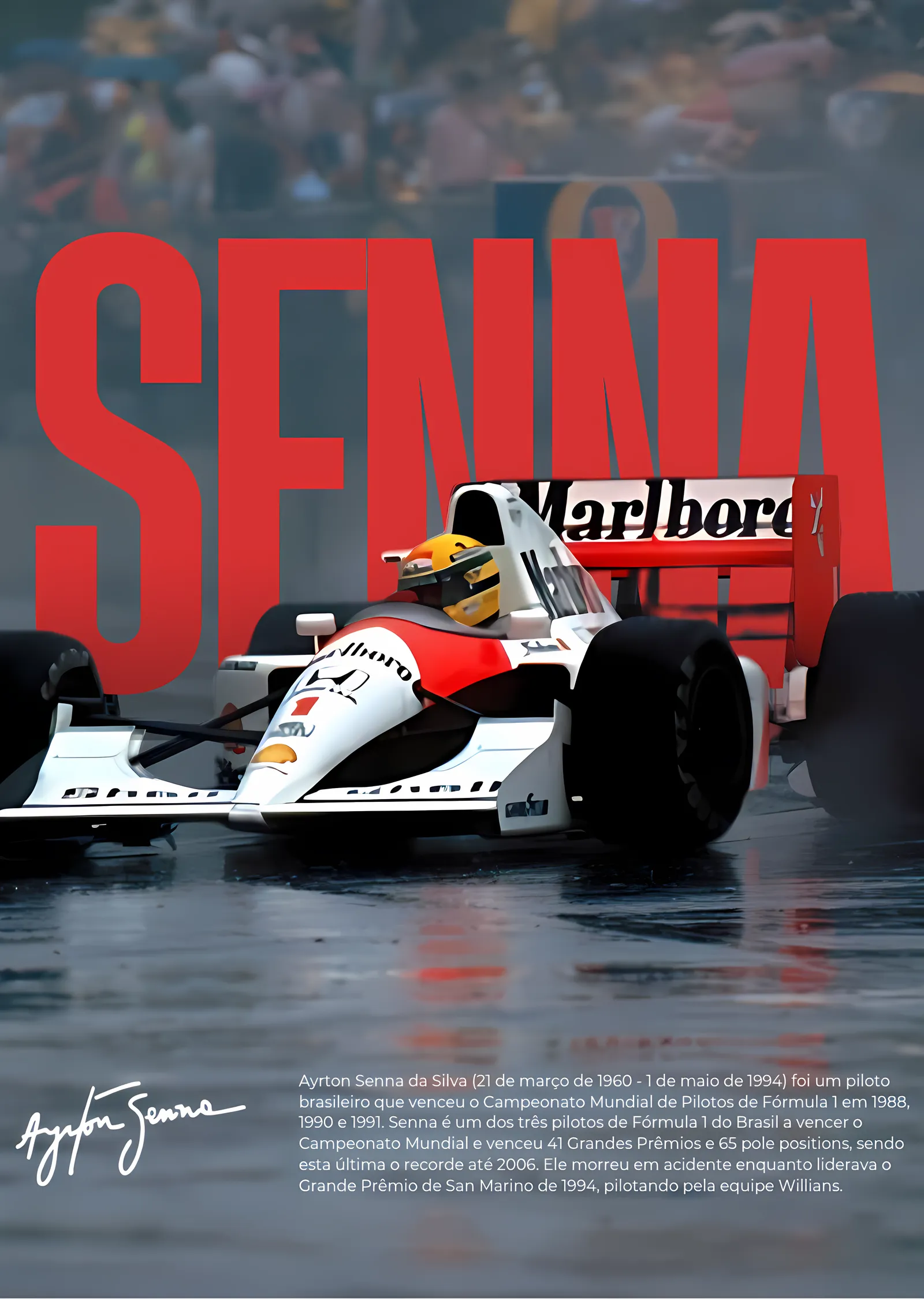 Ayrton Senna: Formula 1 Pilotu metal tablo