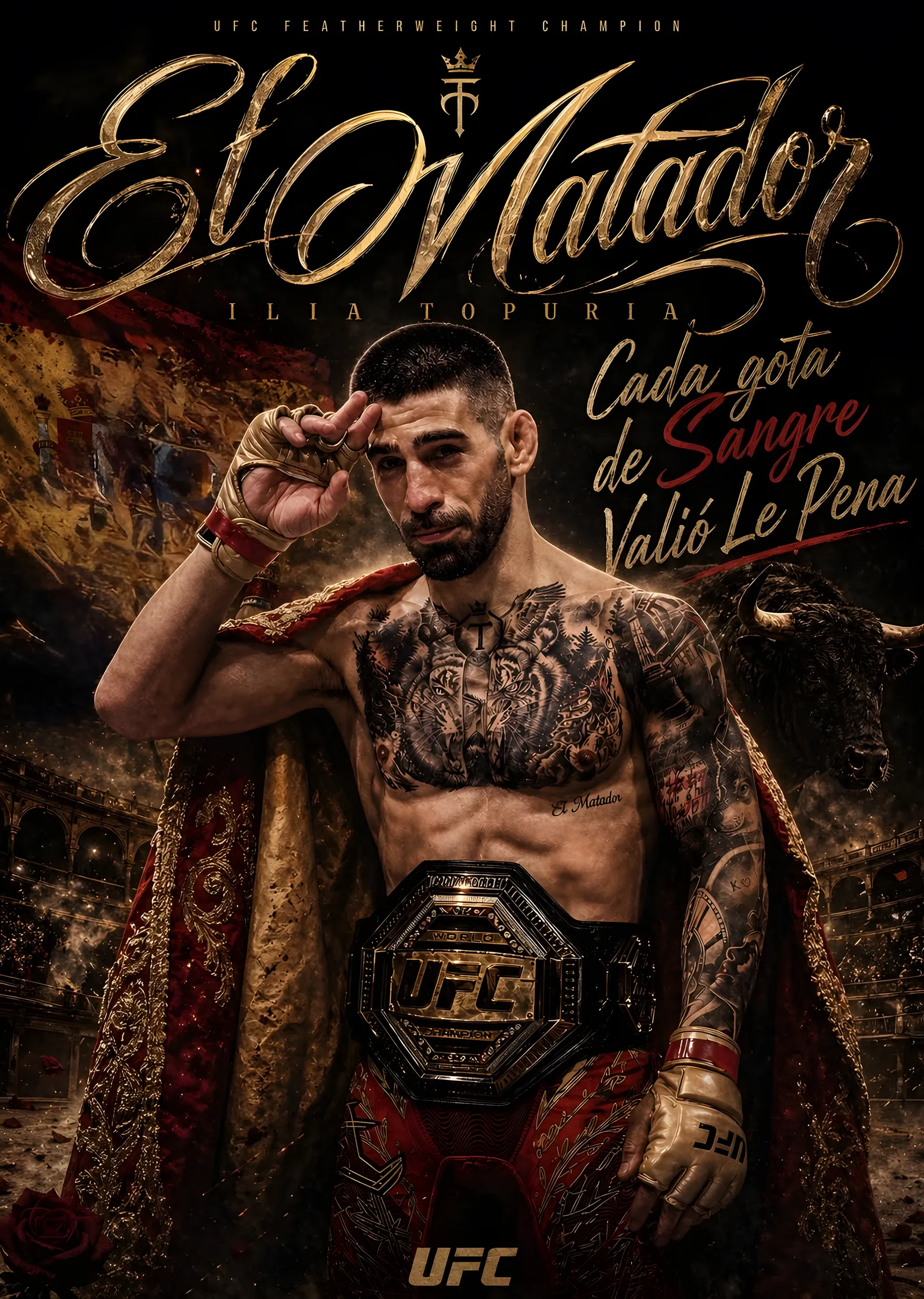 Ilia Topuria - El Matador Arena metal tablo