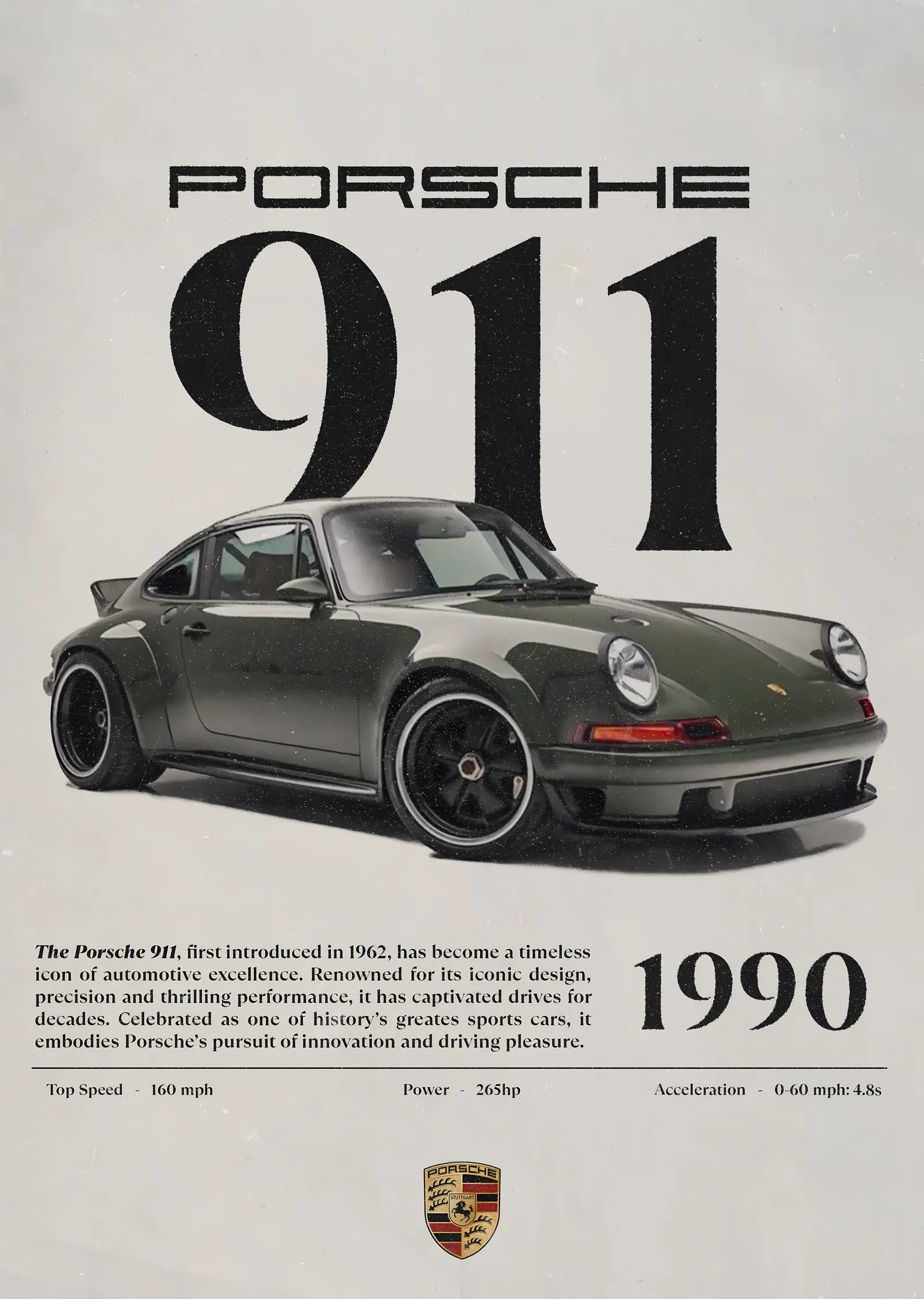 Porsche 911 1990 metal tablo