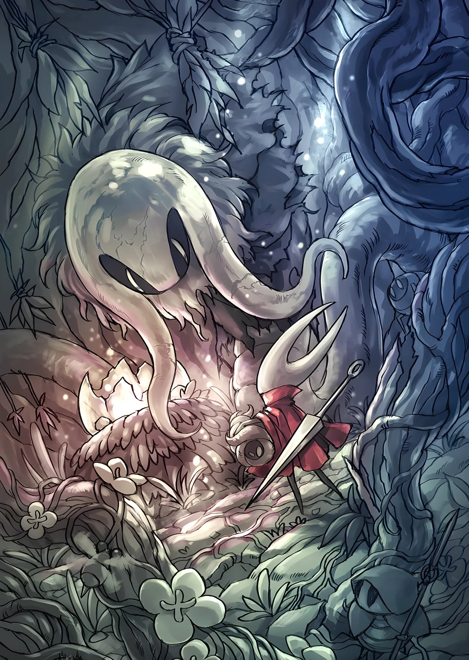 Hollow Knight - Hayalet metal tablo