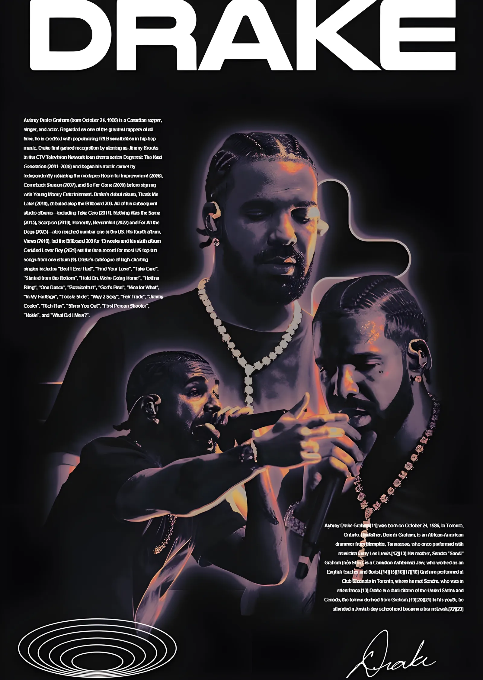 Drake: Khaki metal tablo