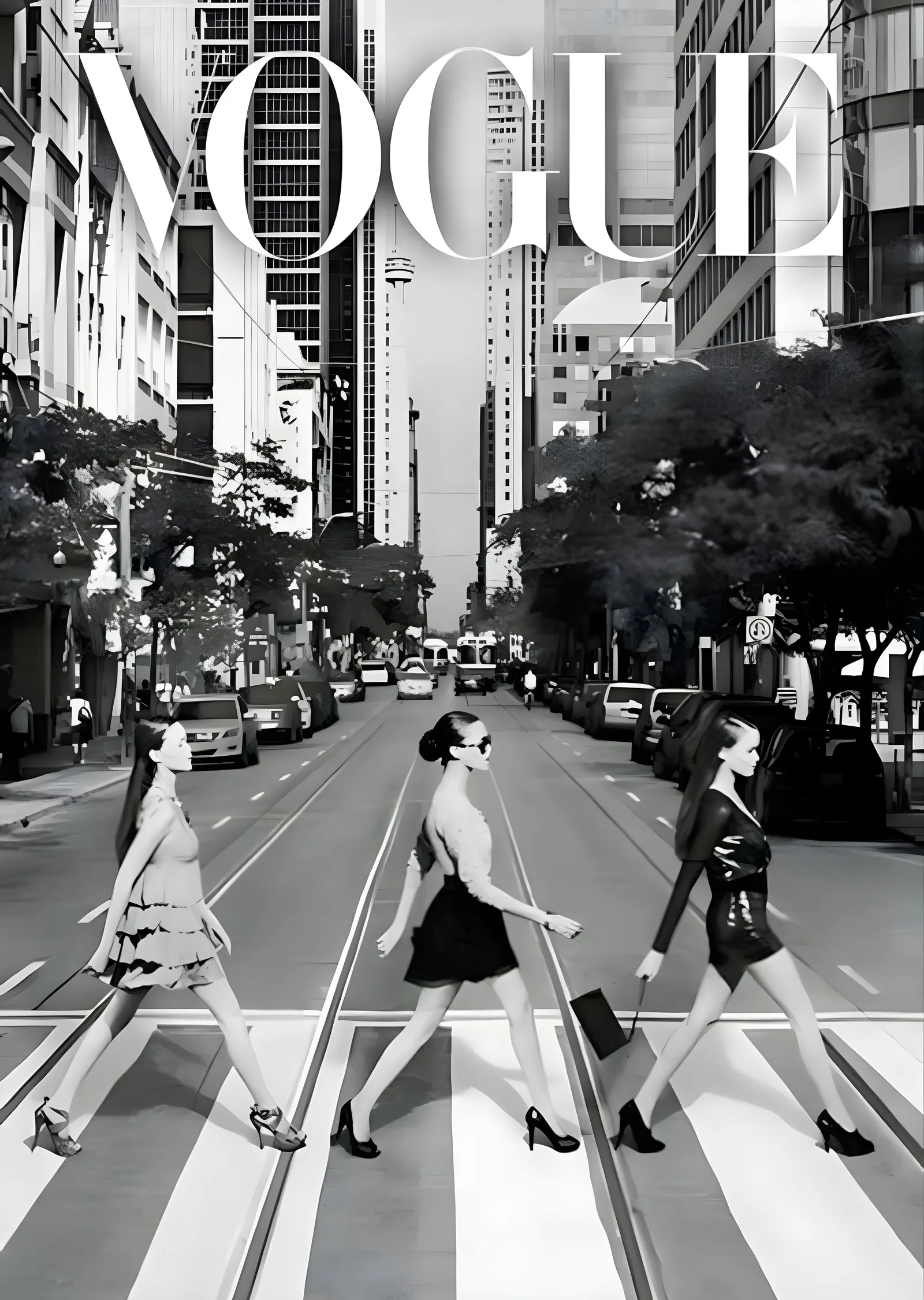 Vogue: Şehirde Yürüyüş metal tablo