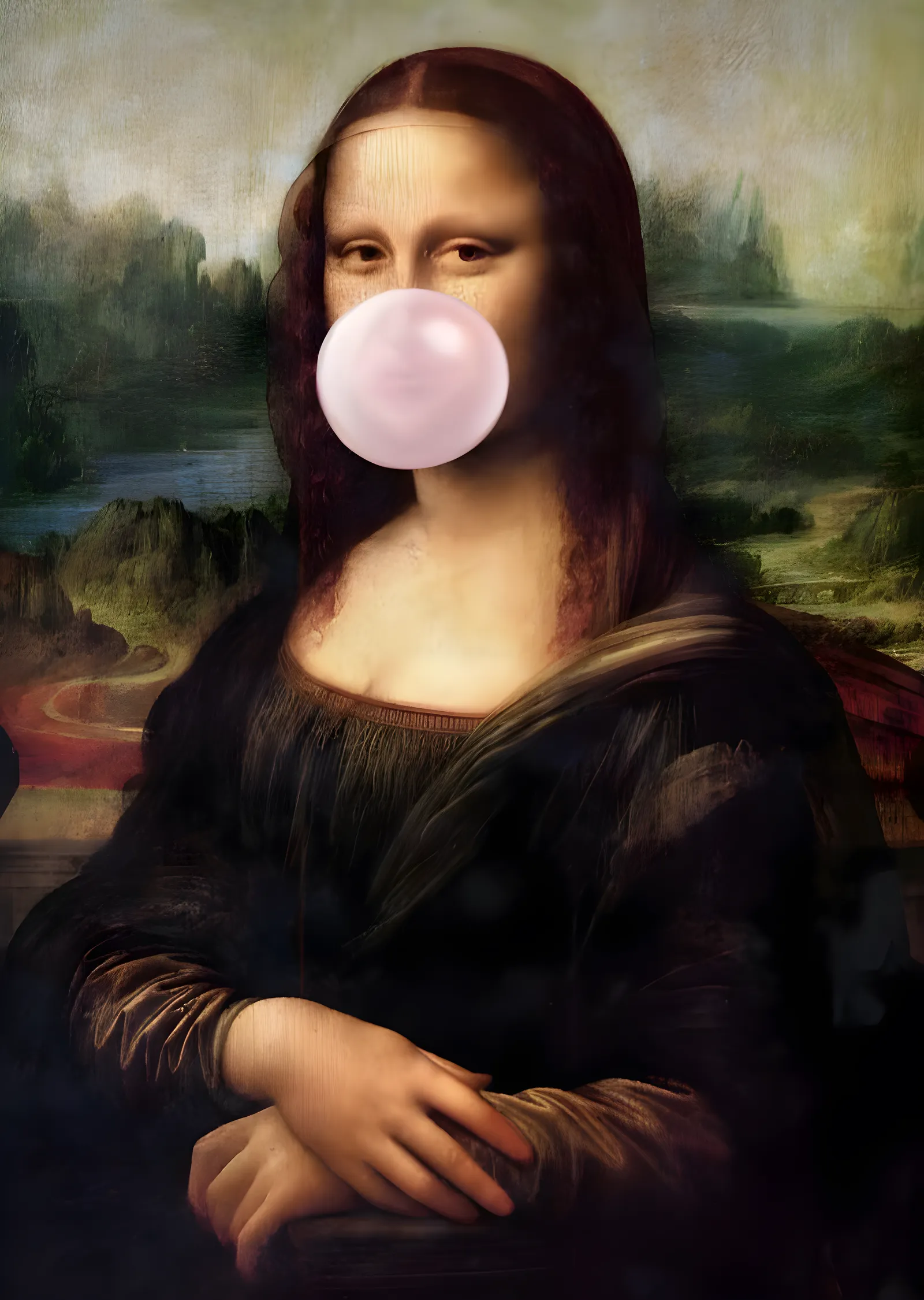 Mona Lisa: Bubblegum Portre metal tablo