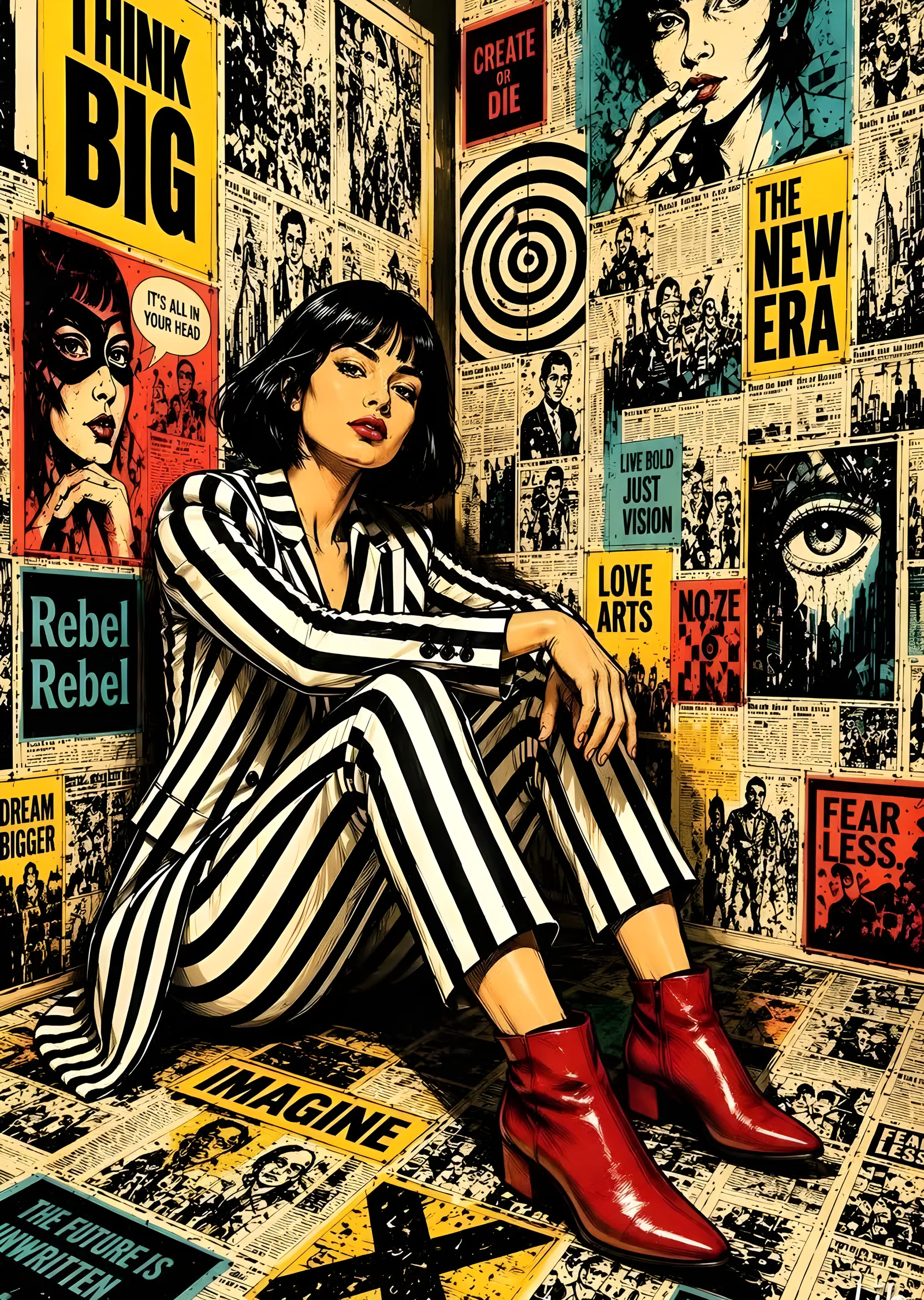 Pop Art Duvarı metal tablo