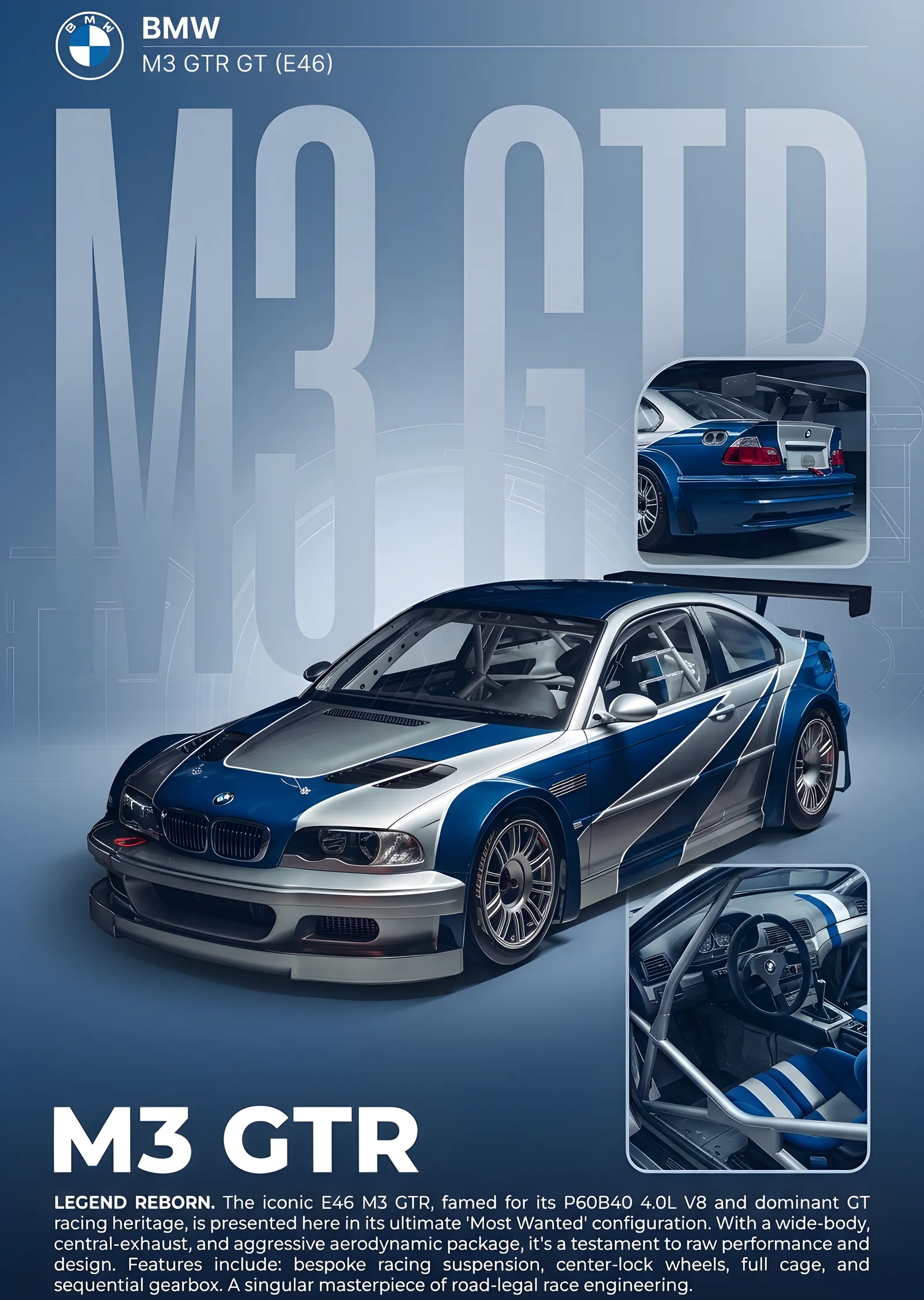 BMW M3 GTR metal tablo
