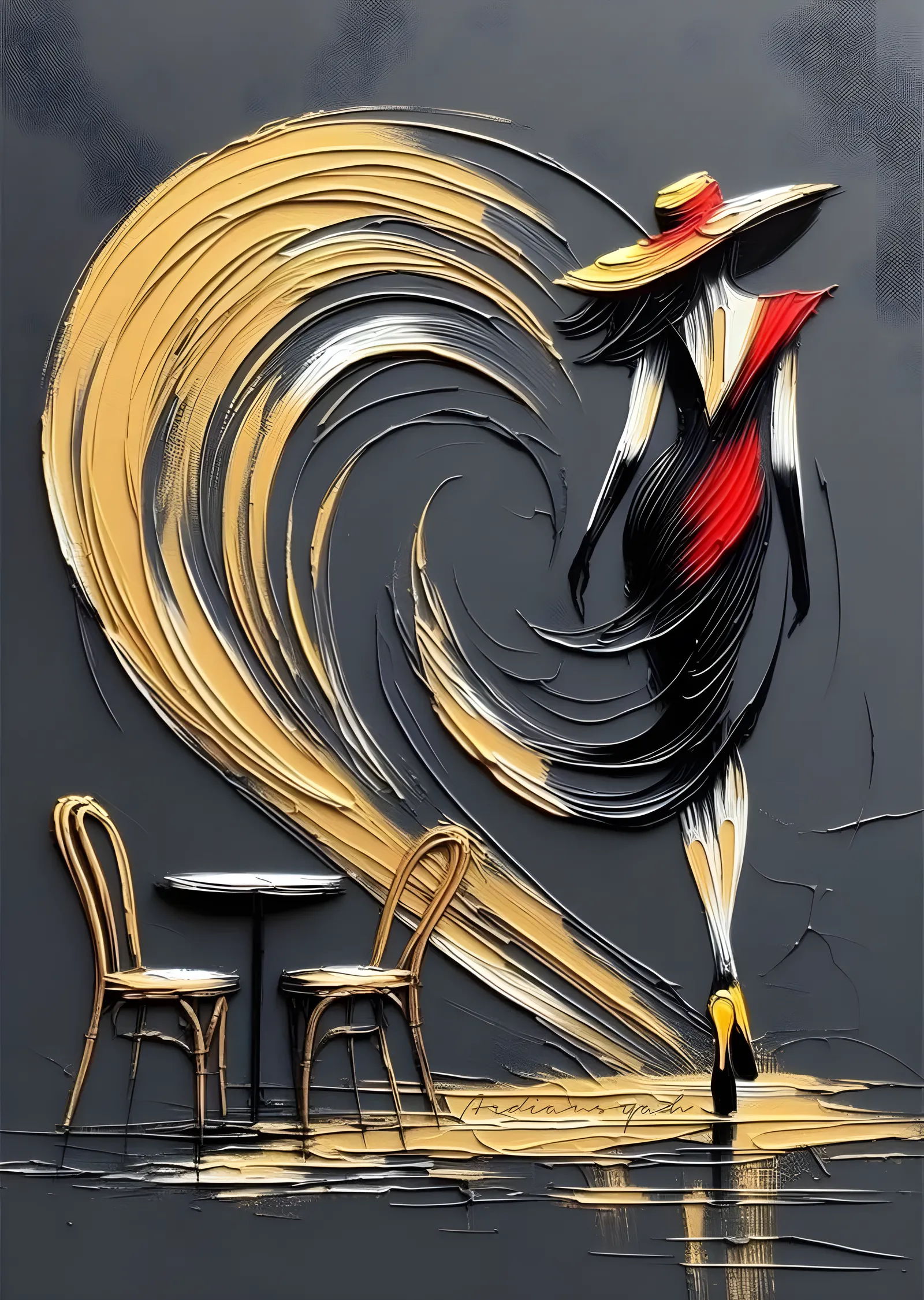 Sarı Saçlı Kadın: Kafe metal tablo
