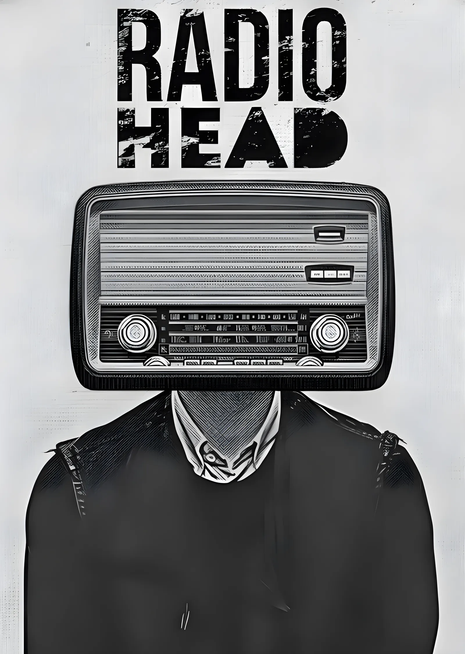 Radiohead: Vintage Radyo Portresi metal tablo