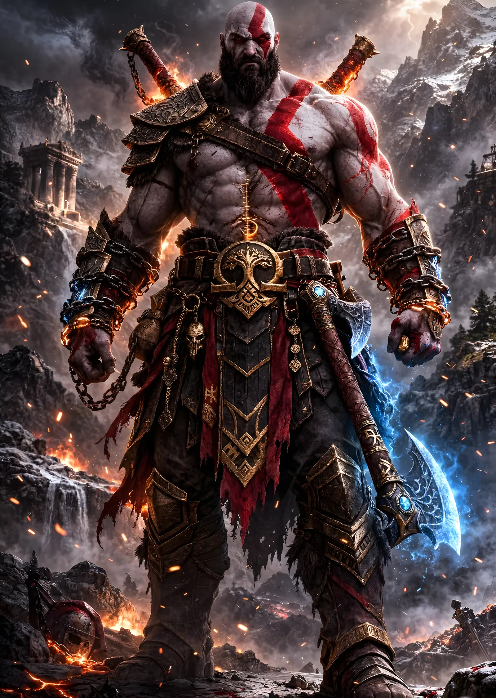 God of War: Savaş Alanında Kratos metal tablo