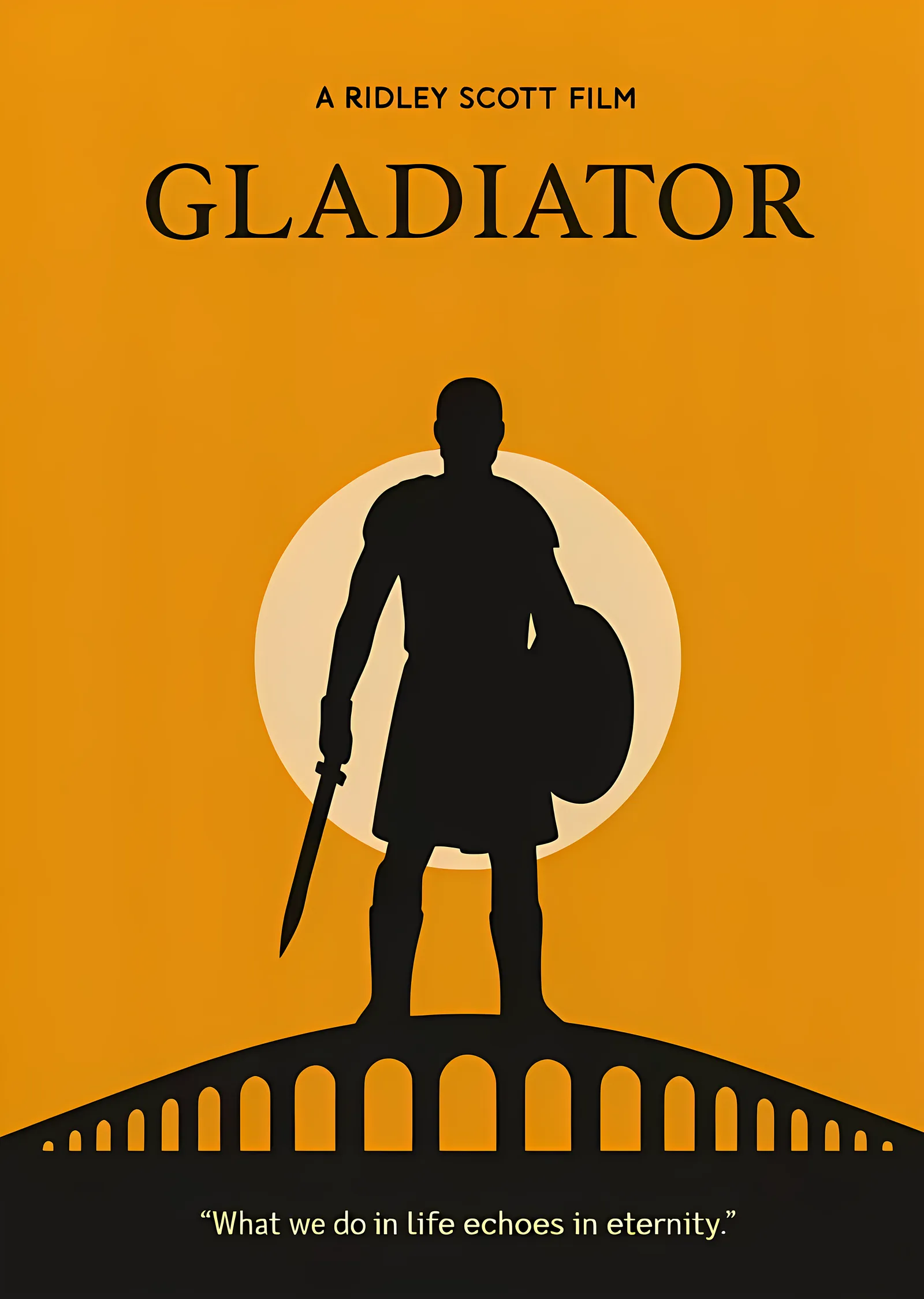 Turuncu Arka Planlı Gladiator metal tablo