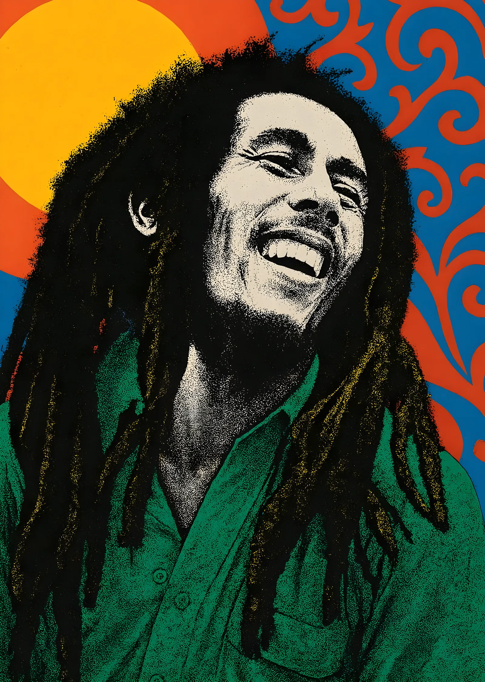Bob Marley: Yeşil Gömlek metal tablo