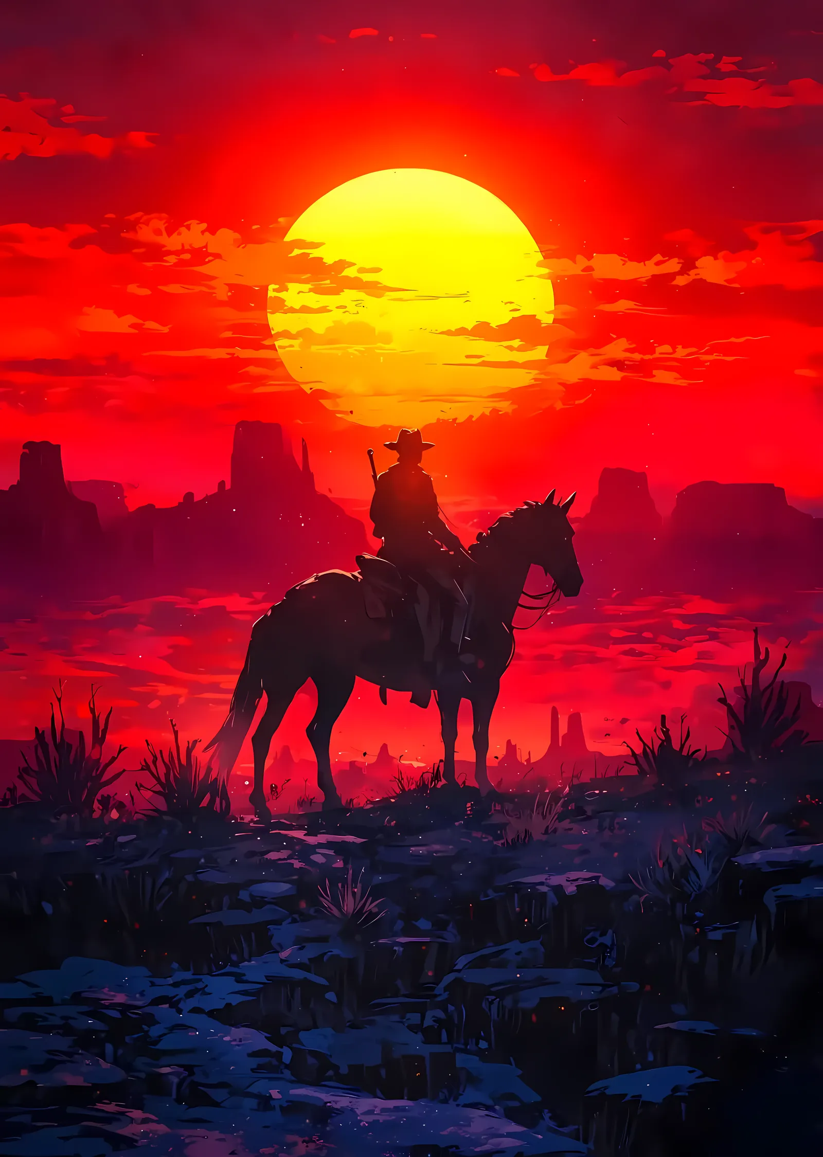Red Dead Redemption 2: Kızıl Ufuk metal tablo