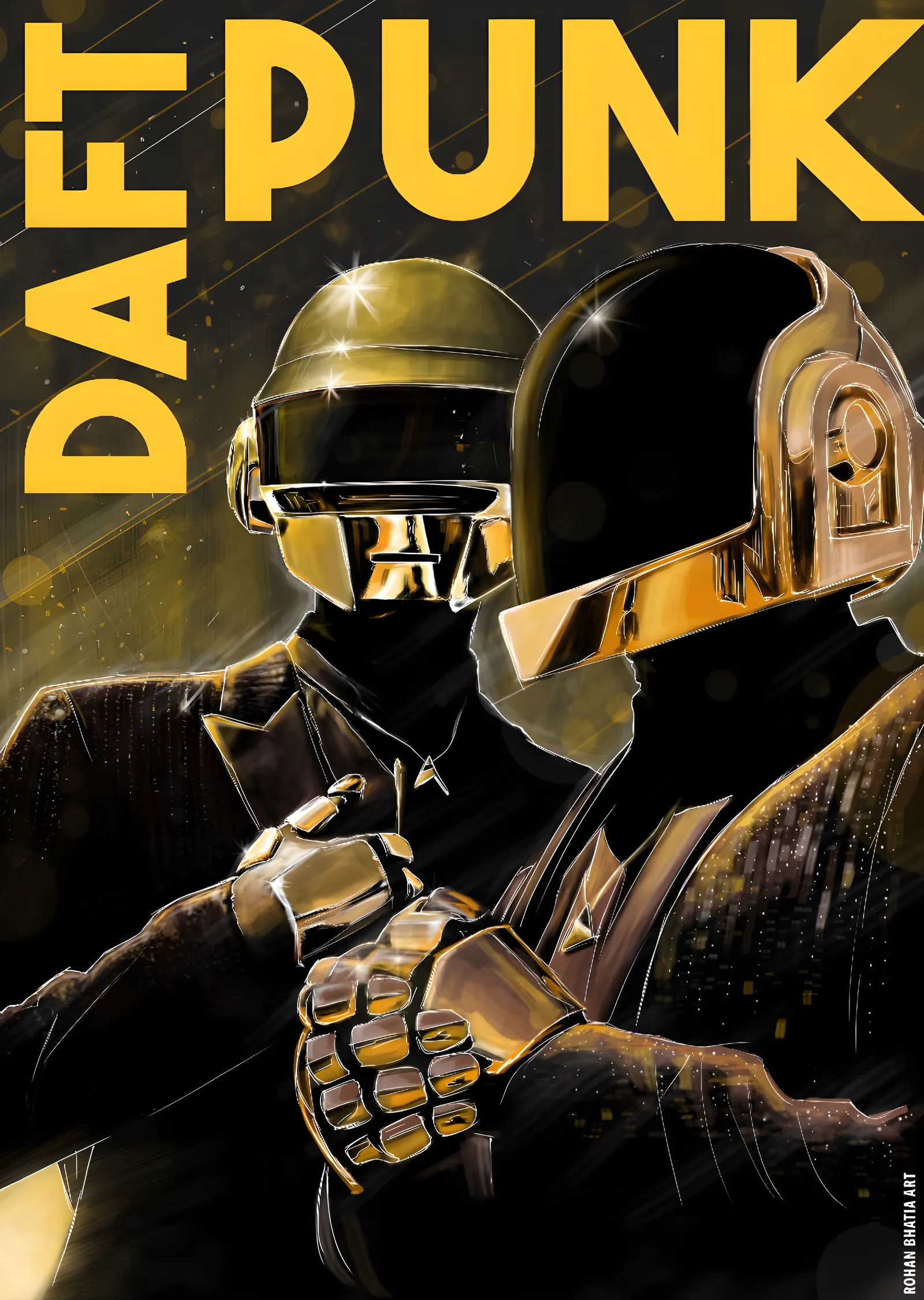 Daft Punk: Altın Kask metal tablo