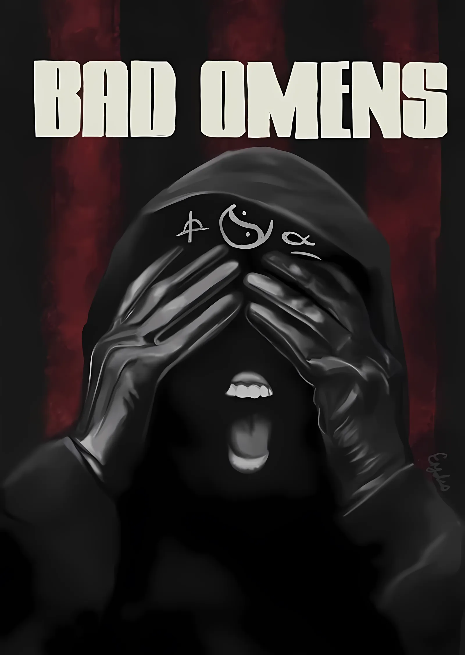 Bad Omens - Kapüşonlu Figür metal tablo