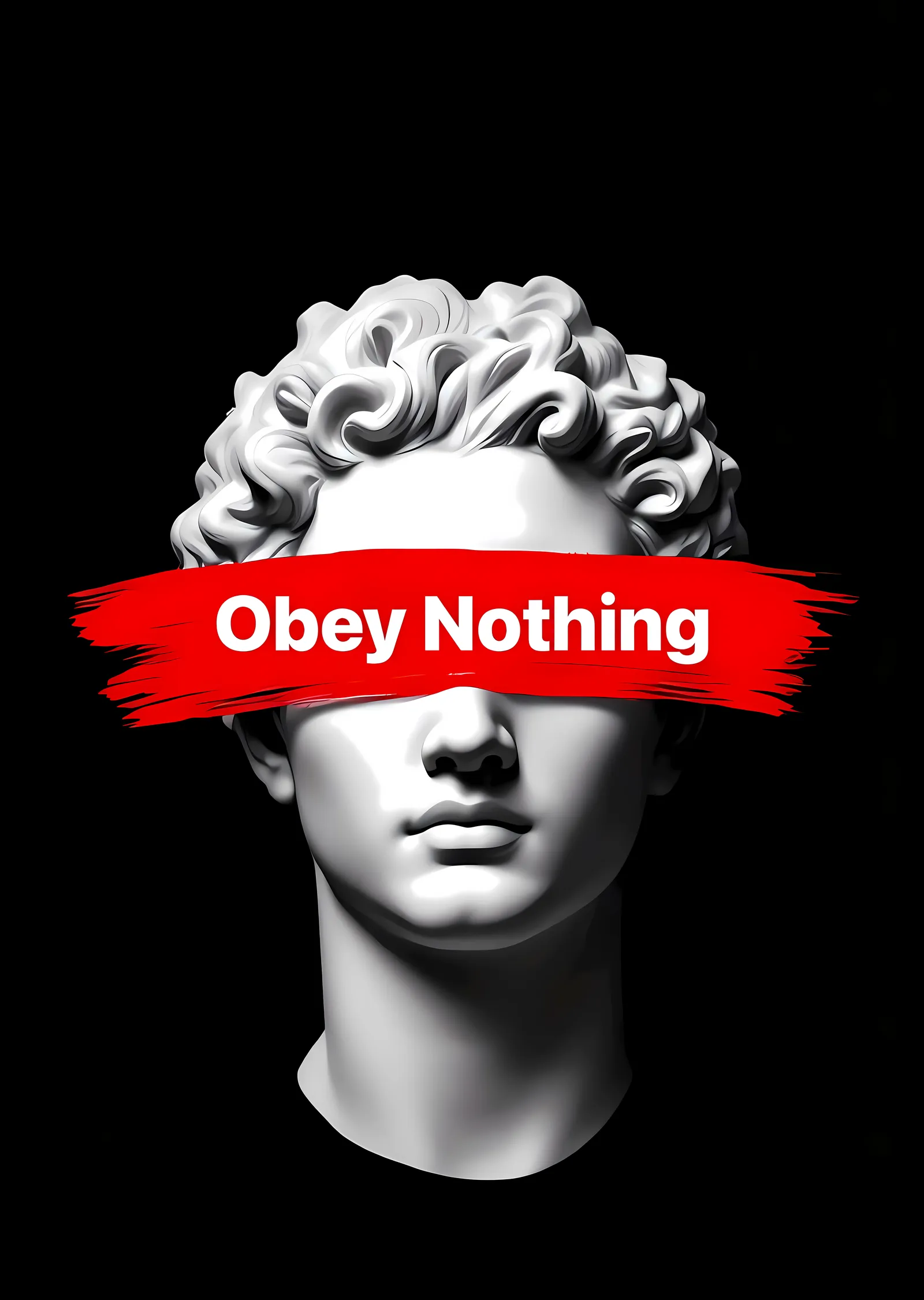 Obey Nothing: Klasik Portre ile Modern Mesaj metal tablo