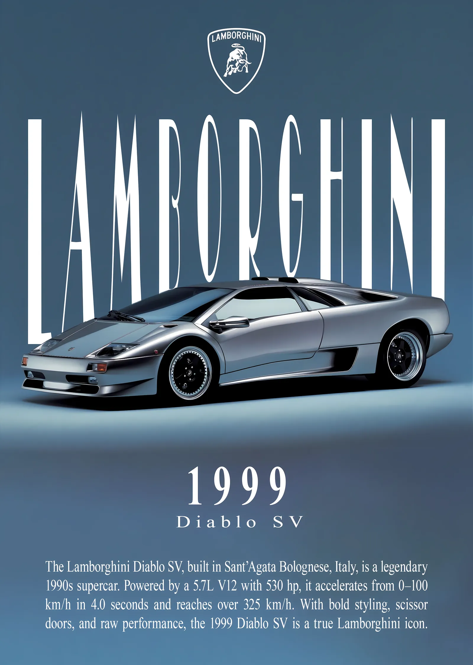 Lamborghini Diablo SV 1999 metal tablo
