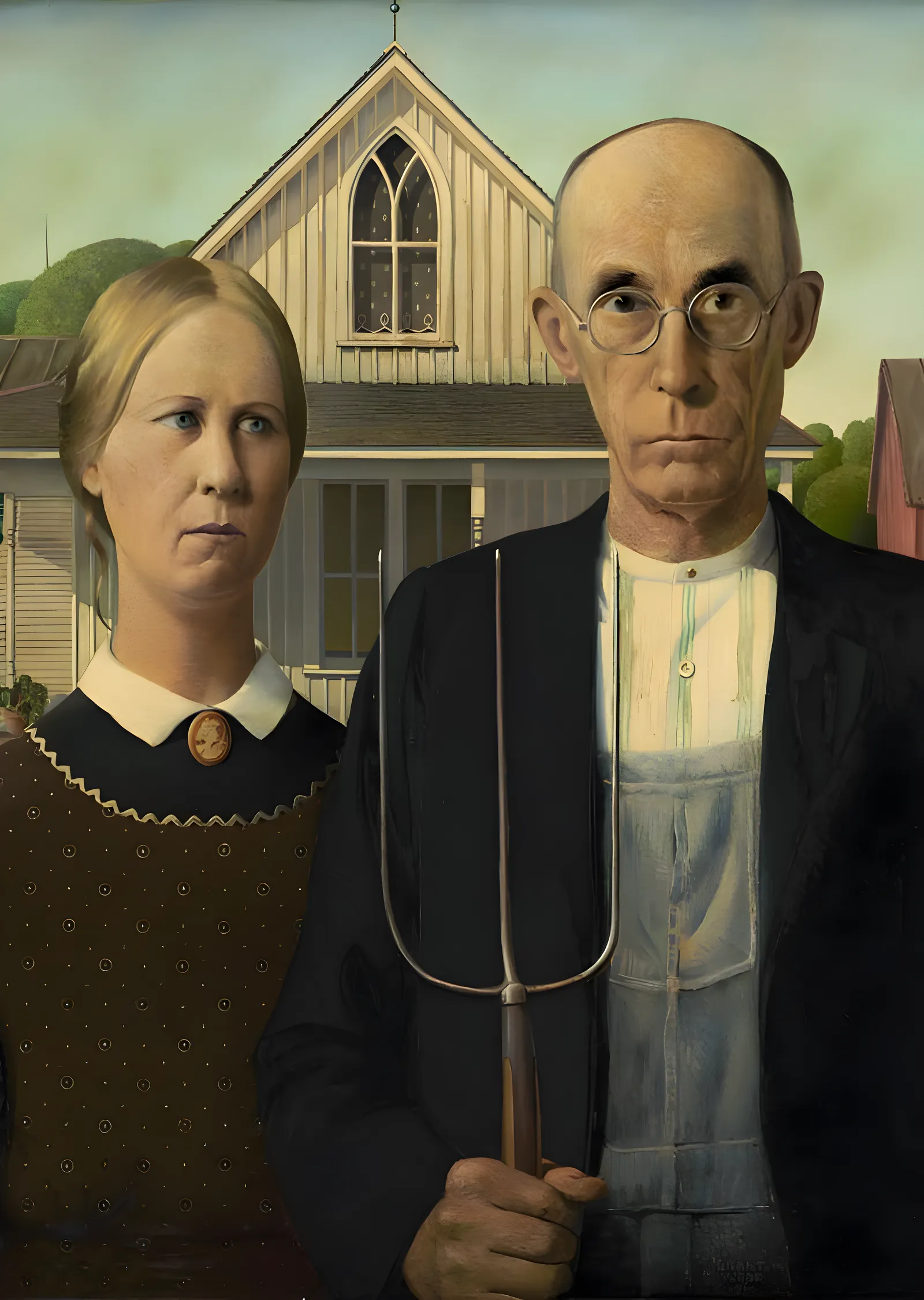 American Gothic: Grant Wood'un İkonik metal tablo
