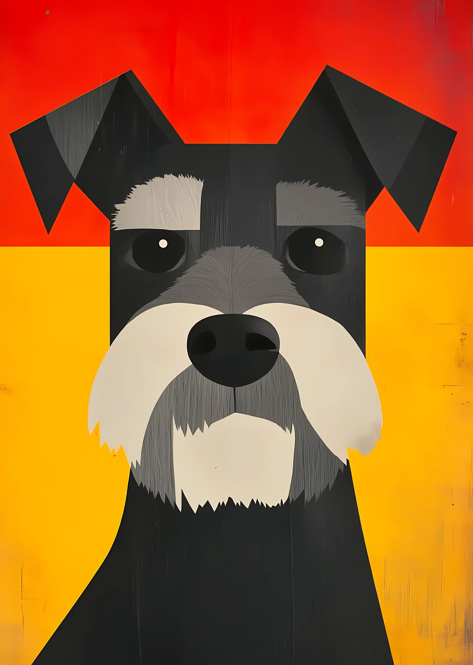 Schnauzer Portresi: Modern Sanat metal tablo