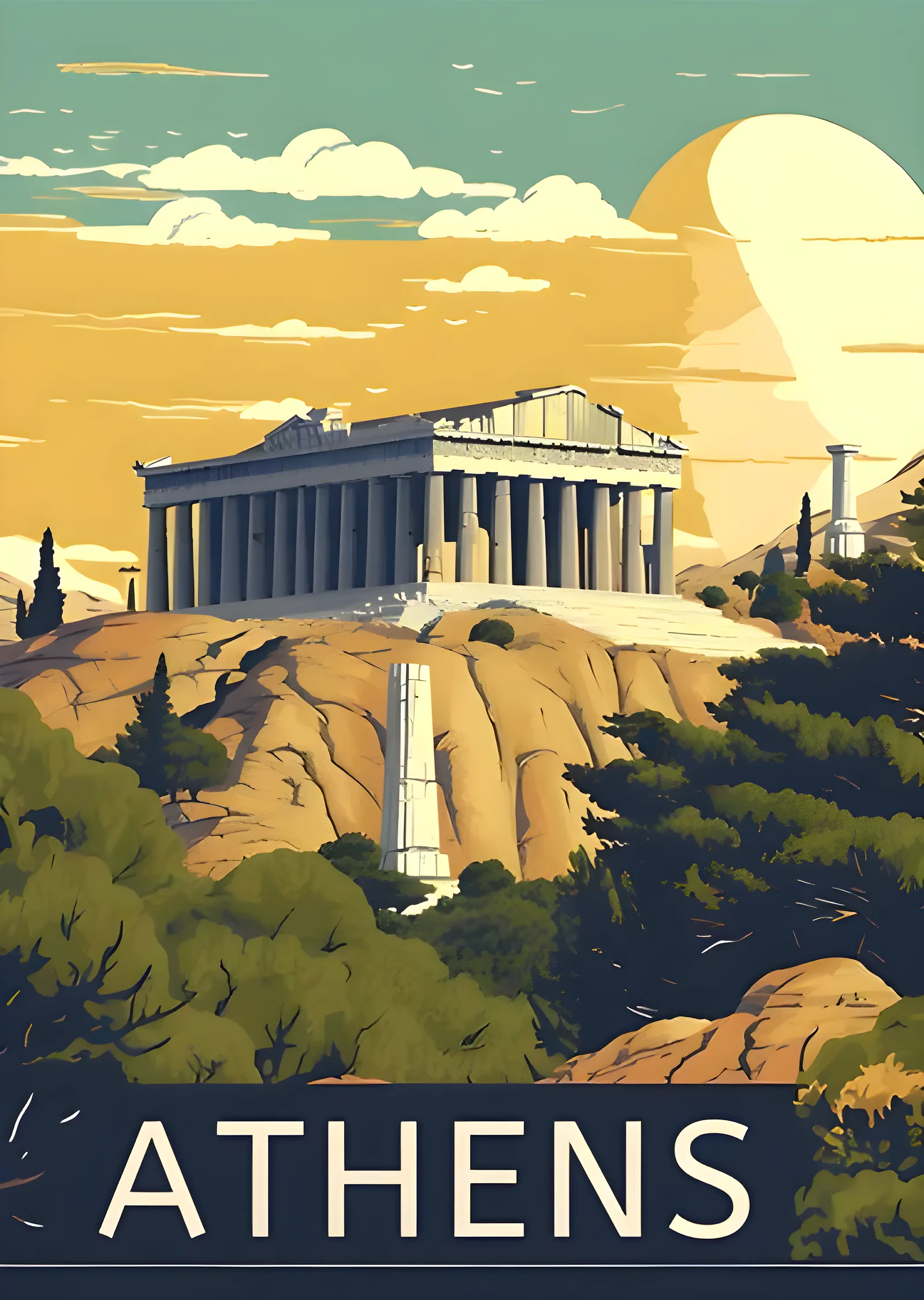 Athens Vintage metal tablo
