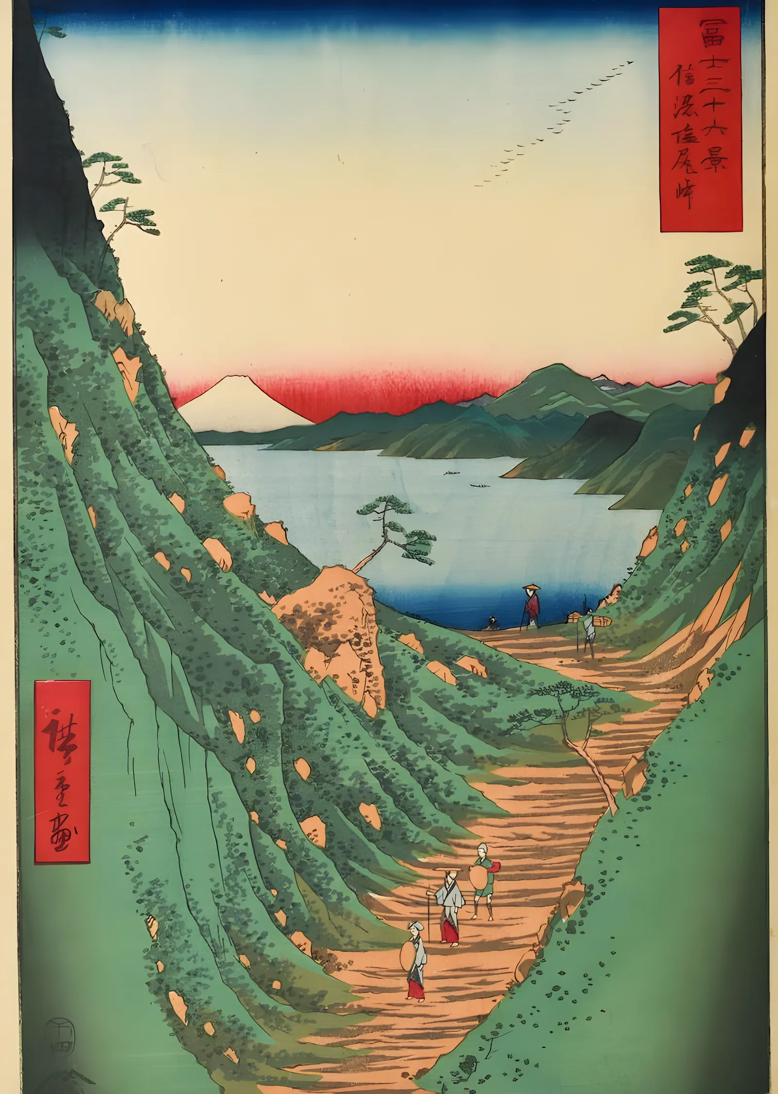 Hiroshige: Yeşil Vadi metal tablo