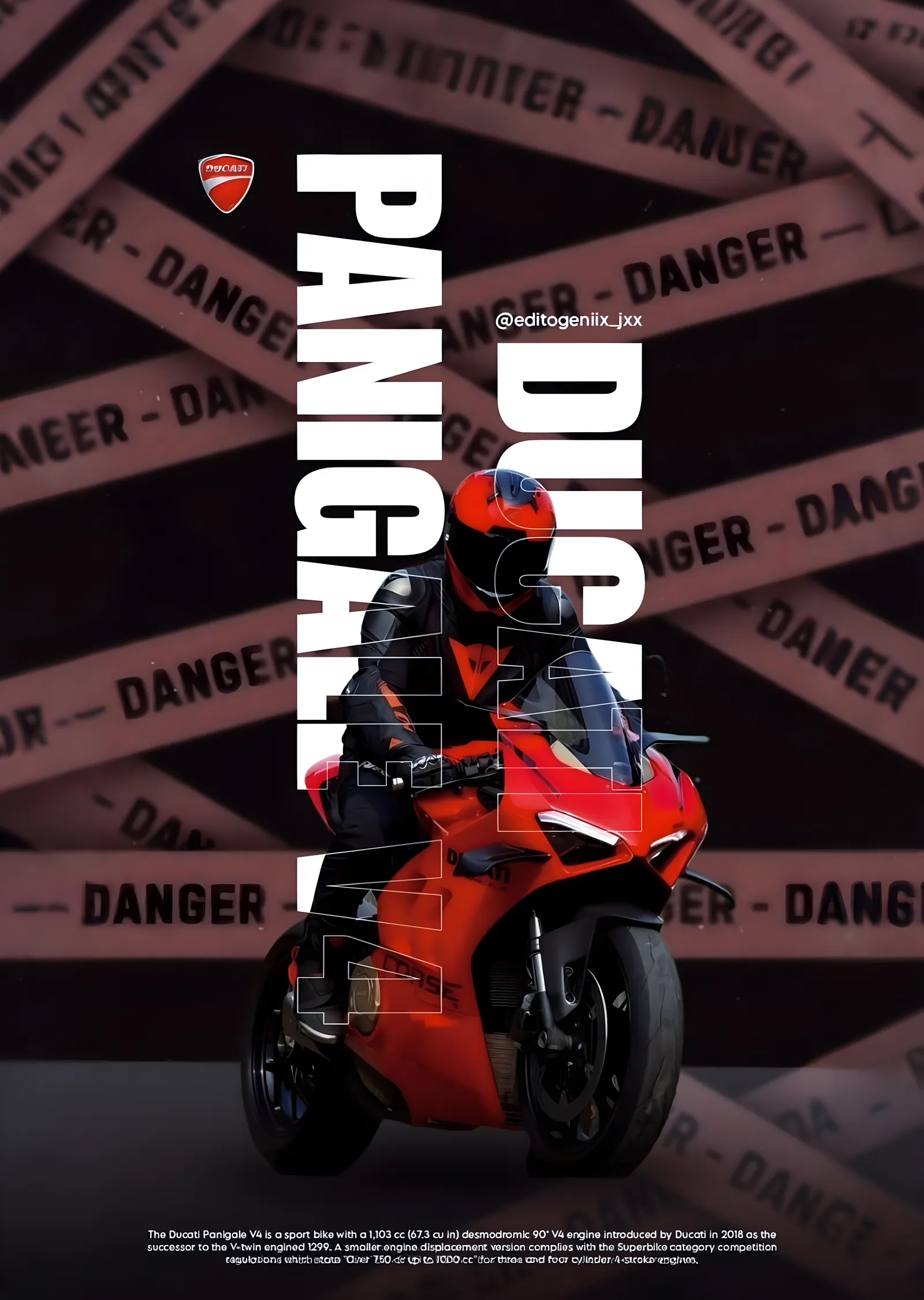 Ducati Panigale - Uyarı Şeridi metal tablo
