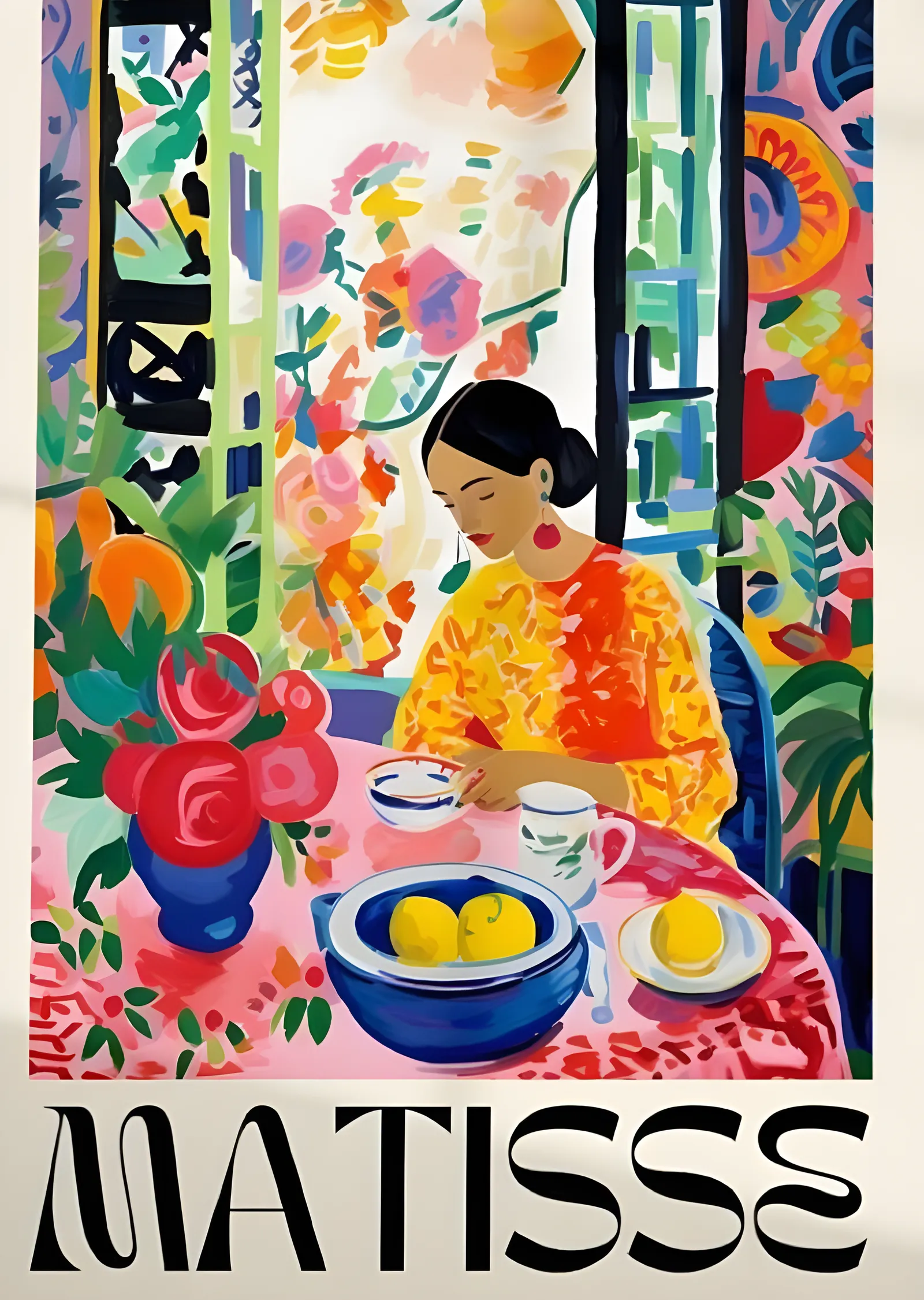 Matisse: Renkli Sofra metal tablo