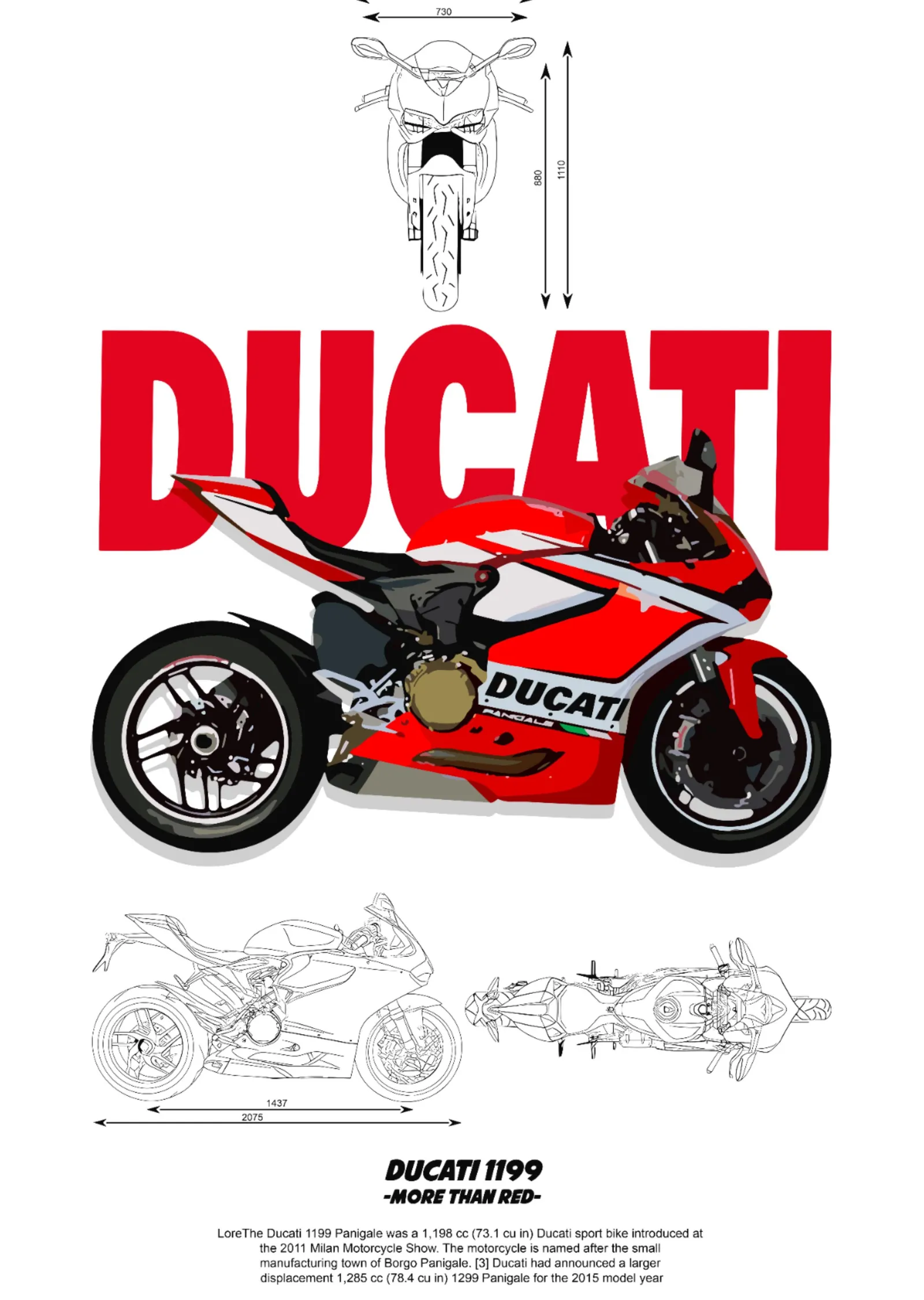 Ducati 1199 Panigale - Teknik Sayfa metal tablo