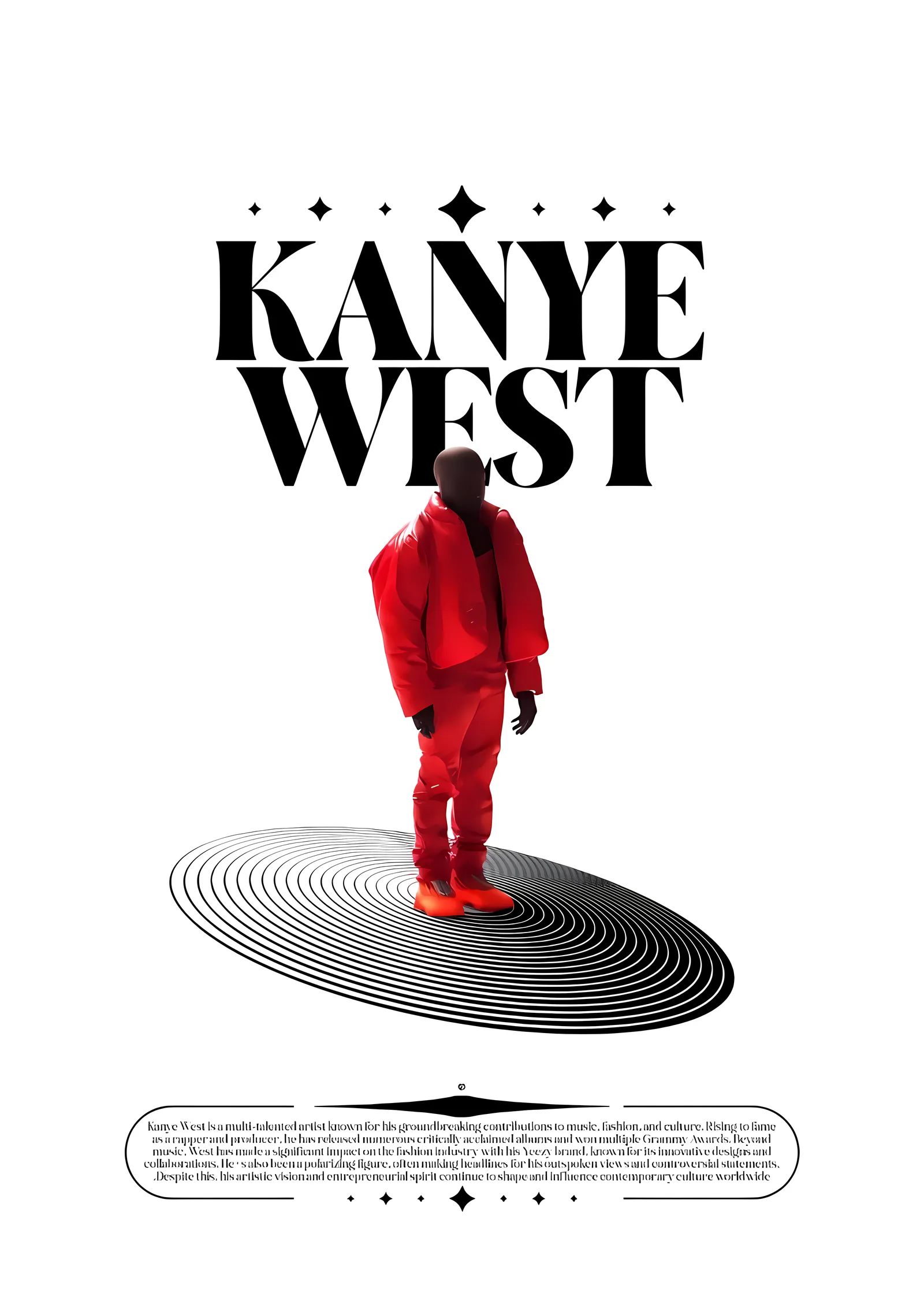 Kanye West: Müzik ve Moda İkonu metal tablo