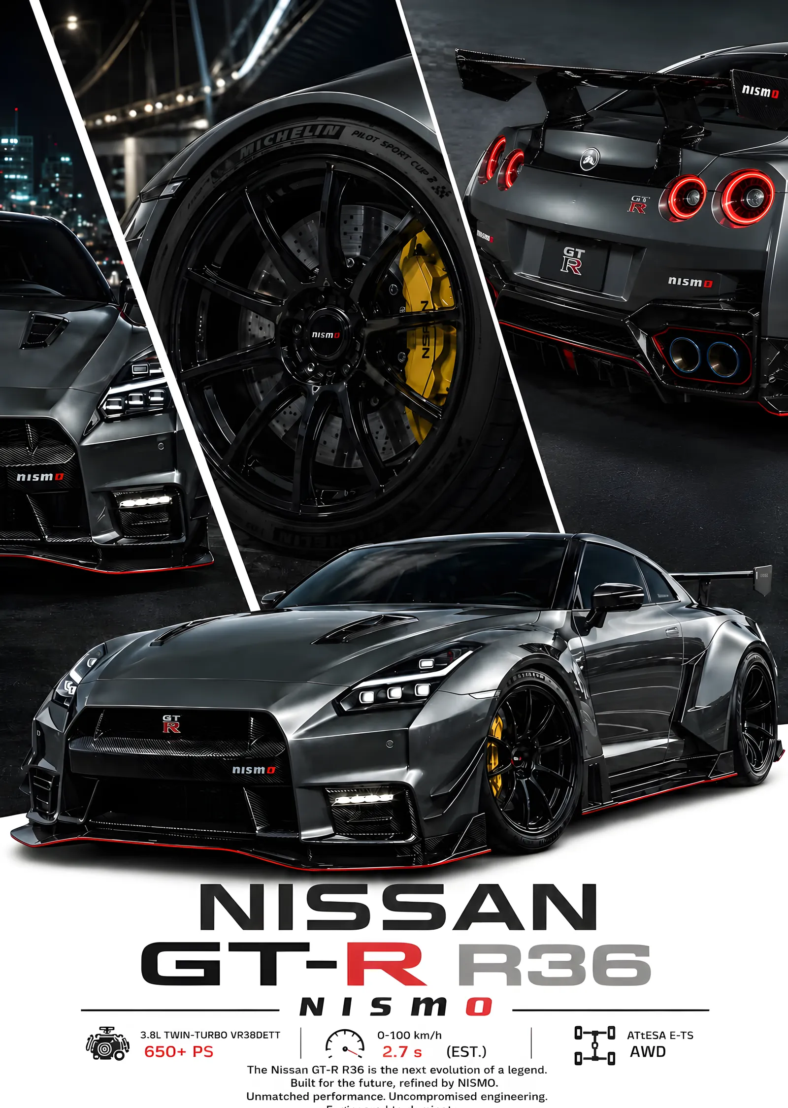 Nissan GT-R R36 Nismo metal tablo