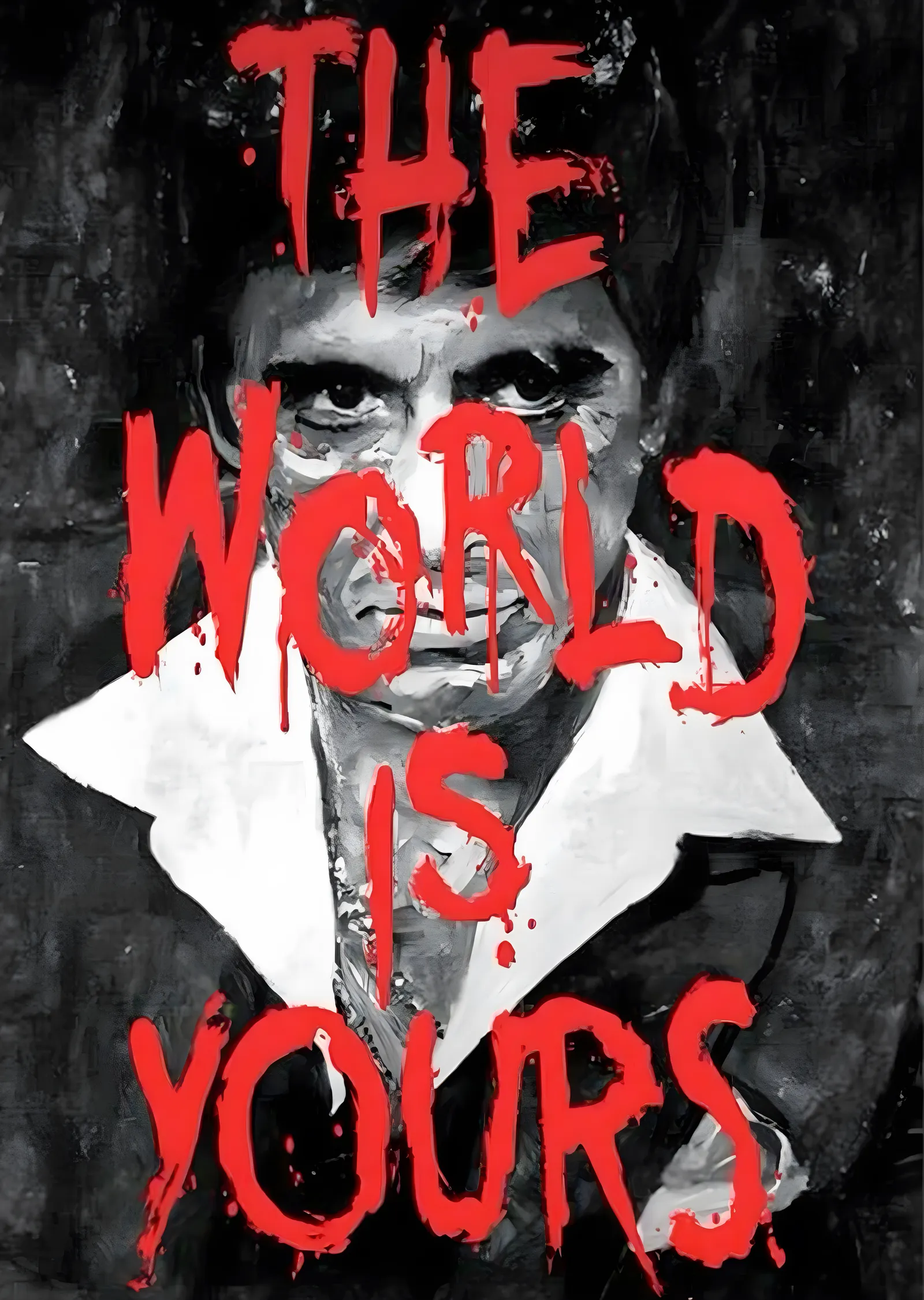 Scarface: The World Is Yours · Kırmızı Yazı metal tablo