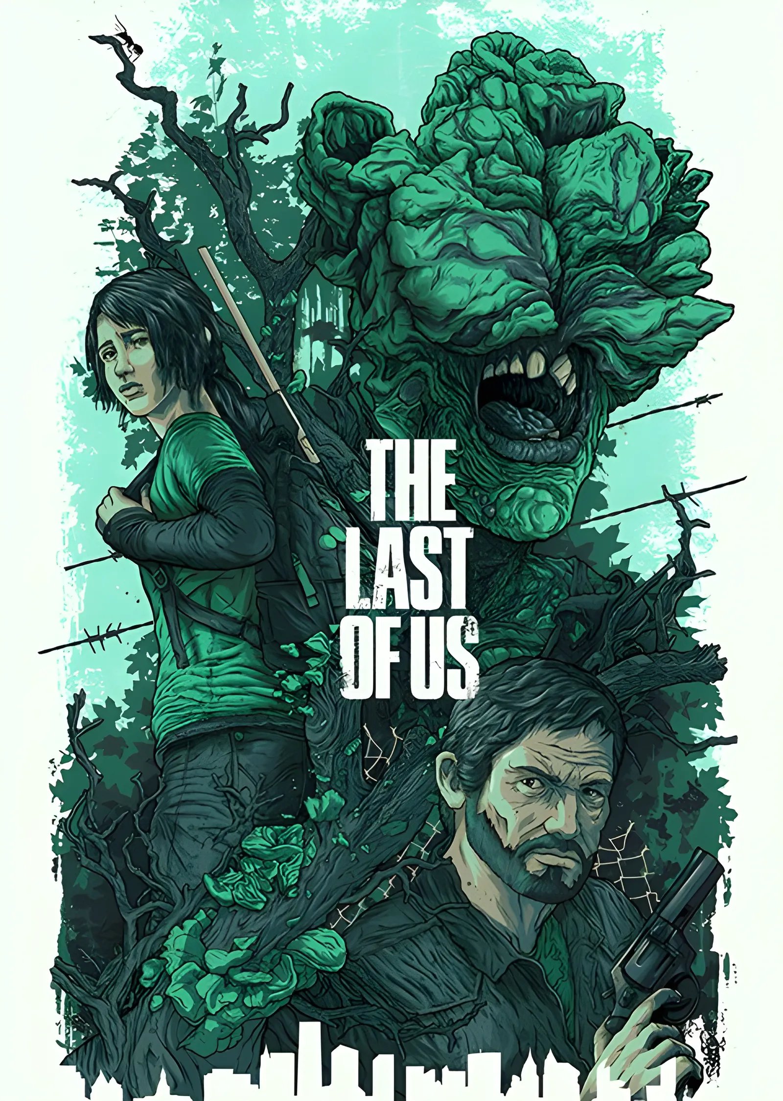 The Last of Us: Yeşil Kolaj metal tablo
