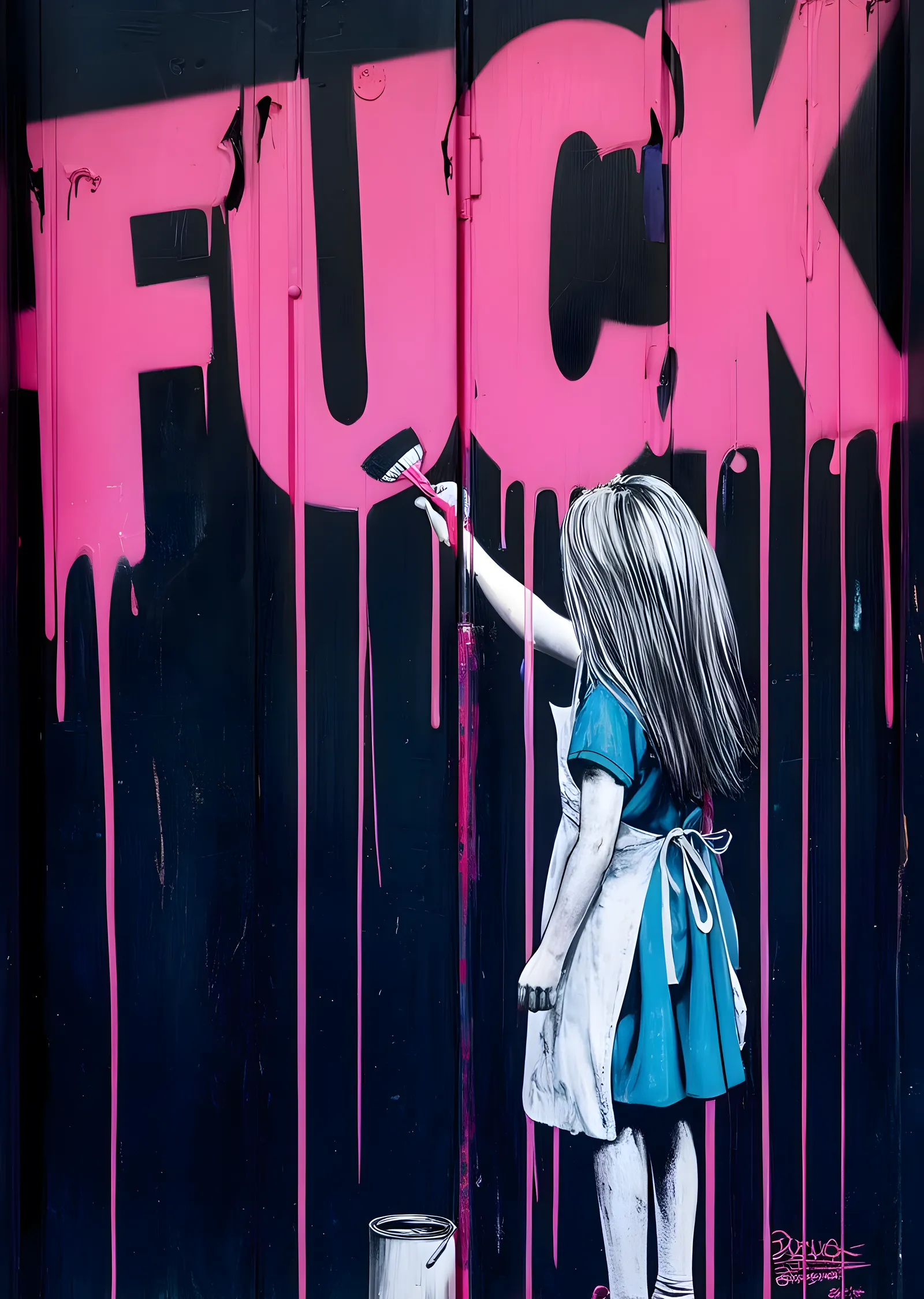 FUCK: Sokak Sanatı metal tablo