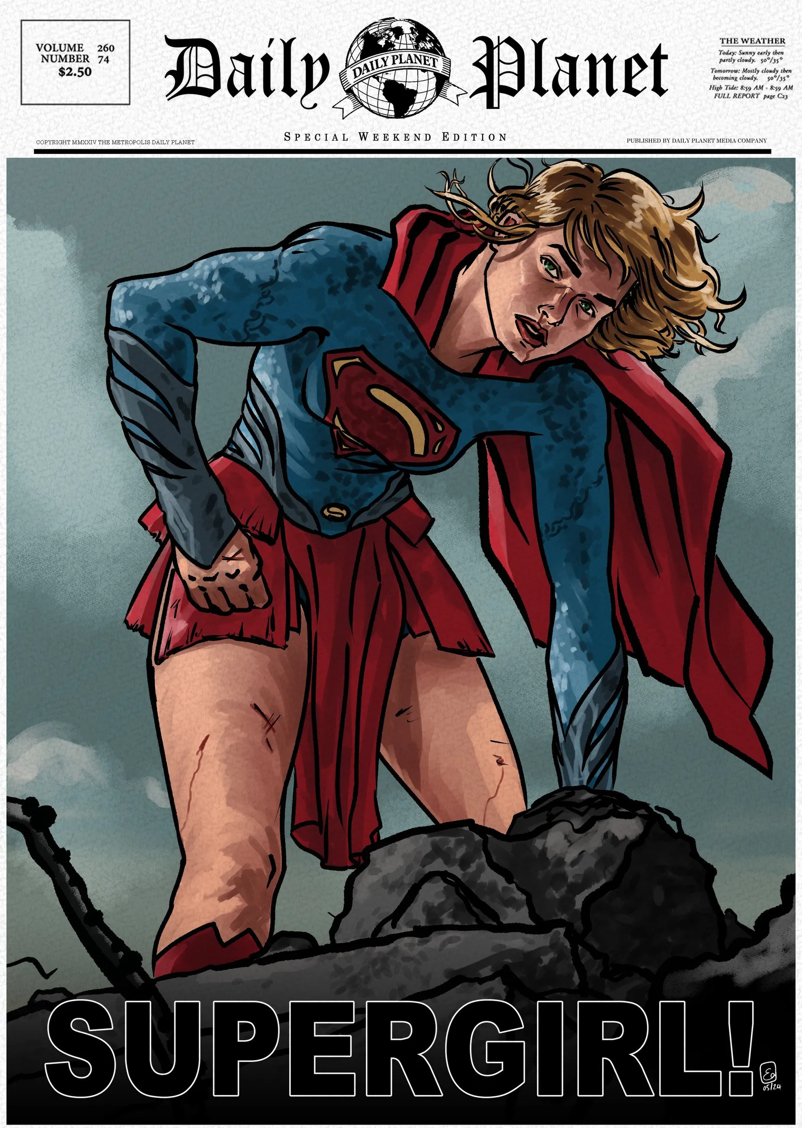 Supergirl - Daily Planet Kapağı metal tablo