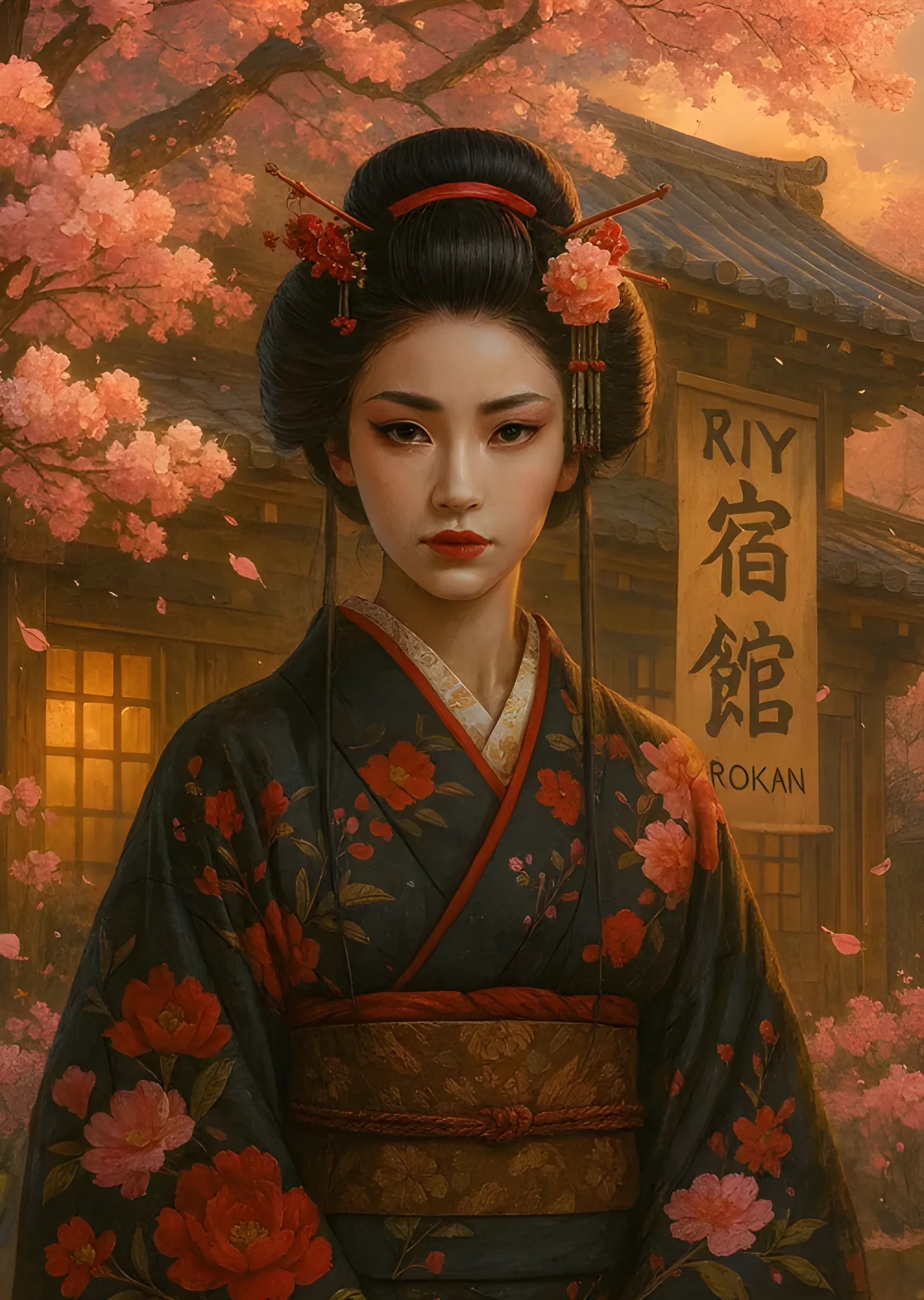 Ryokan Önünde metal tablo