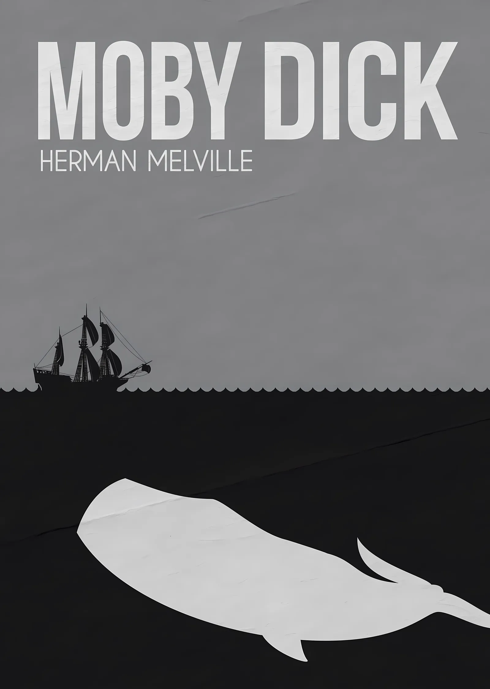 Moby Dick - Gri Denizde Beyaz Balina metal tablo