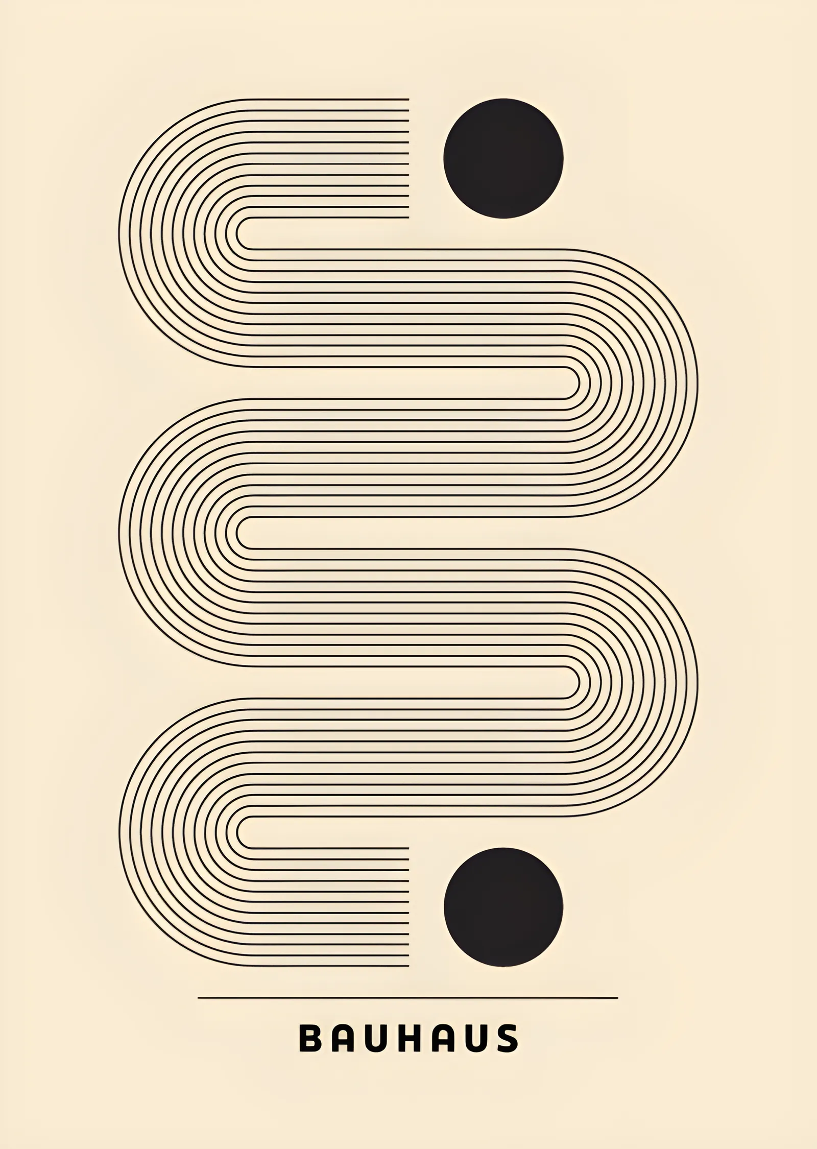 Bauhaus: Kıvrımlar metal tablo