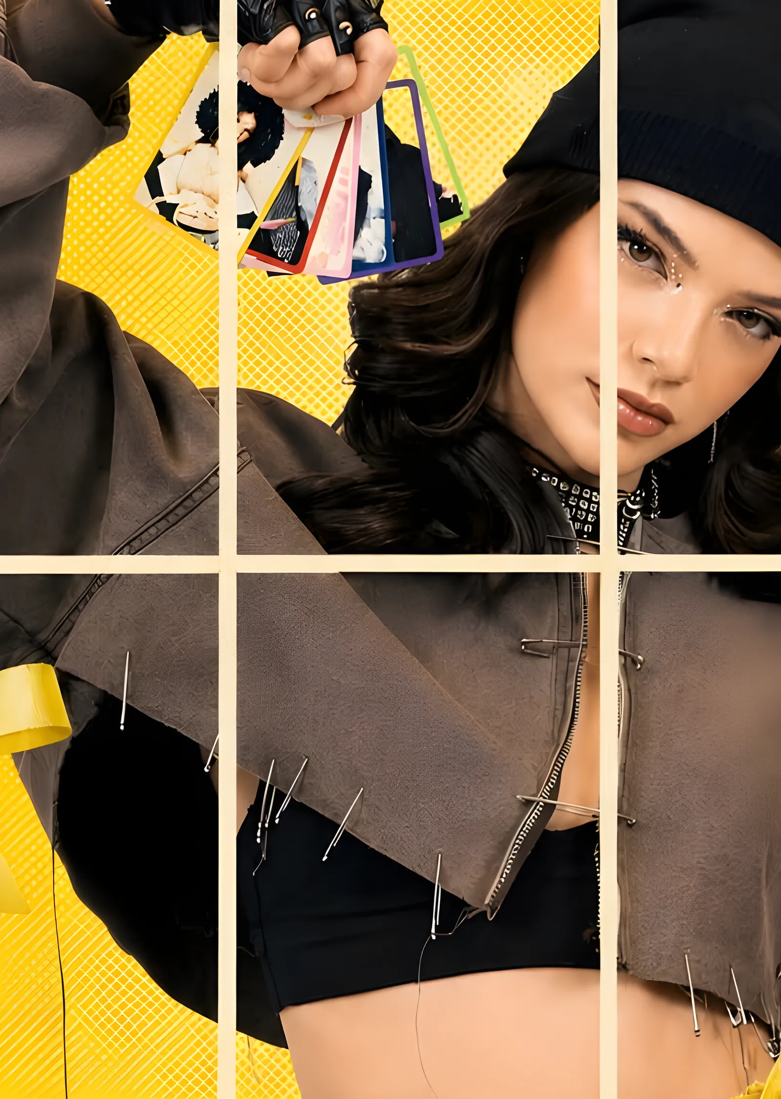 Sarı Izgara: Moda Portresi metal tablo