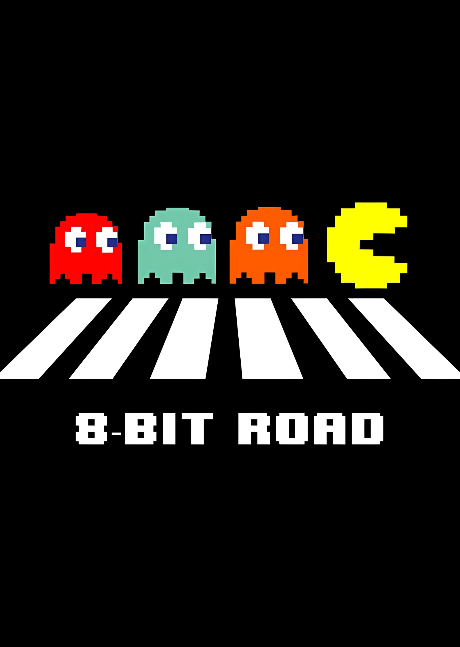 Pac-Man: 8-Bit Road metal tablo