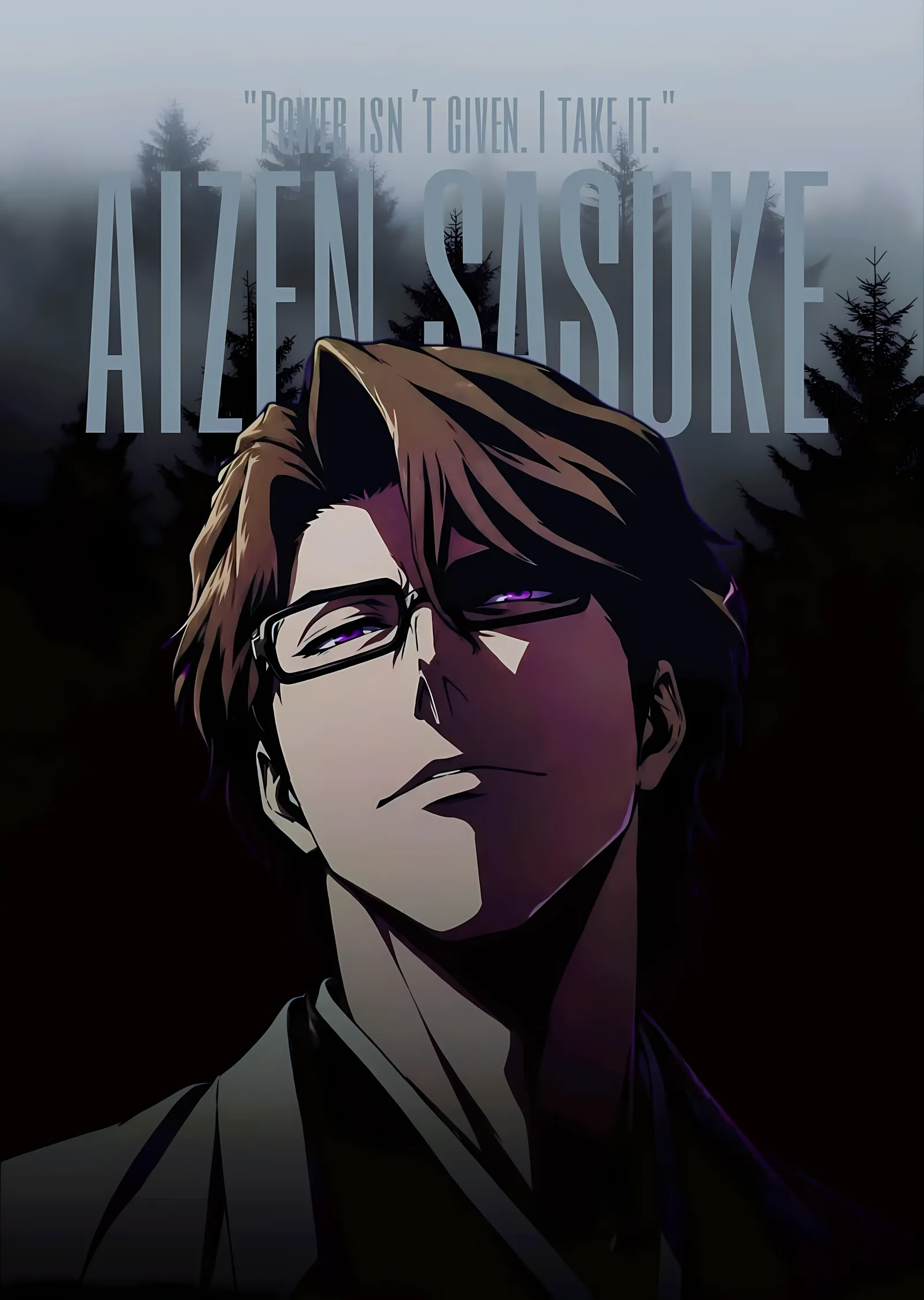 Aizen - Gözlüklü Portre metal tablo