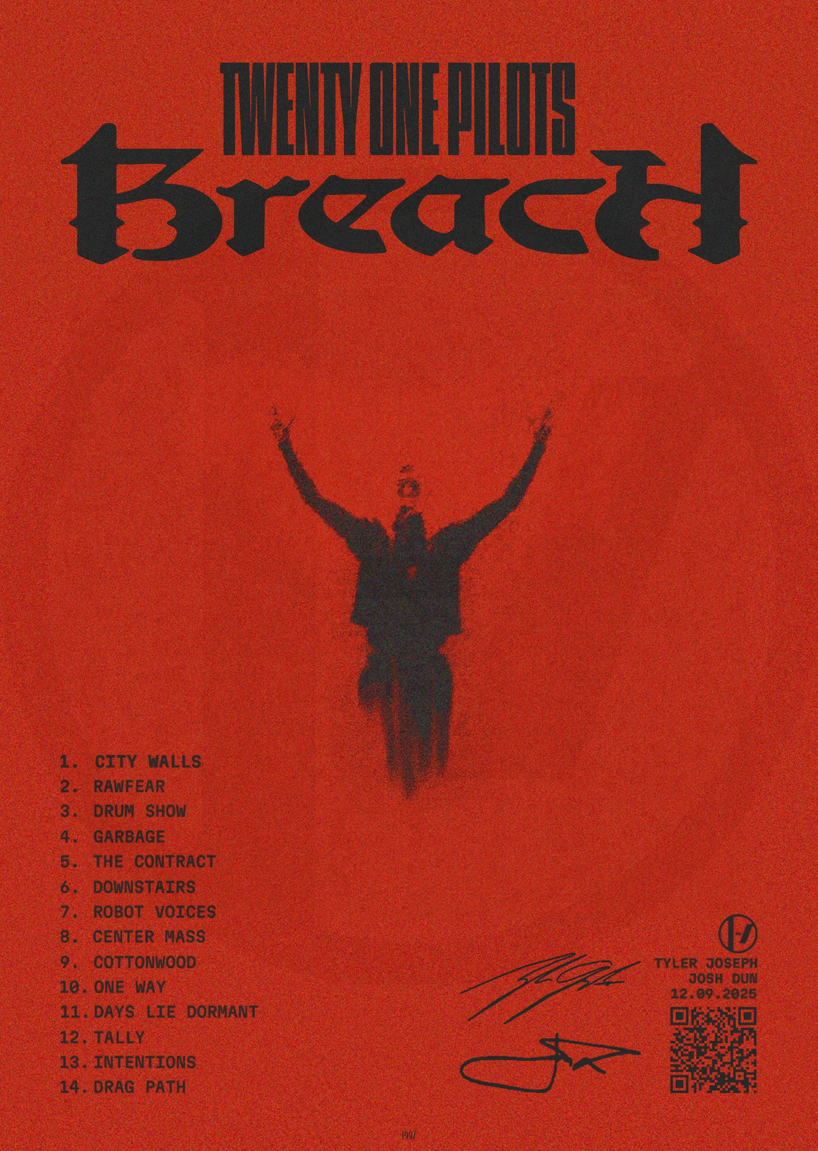 Twenty One Pilots: Breach Şarkı Listesi metal tablo