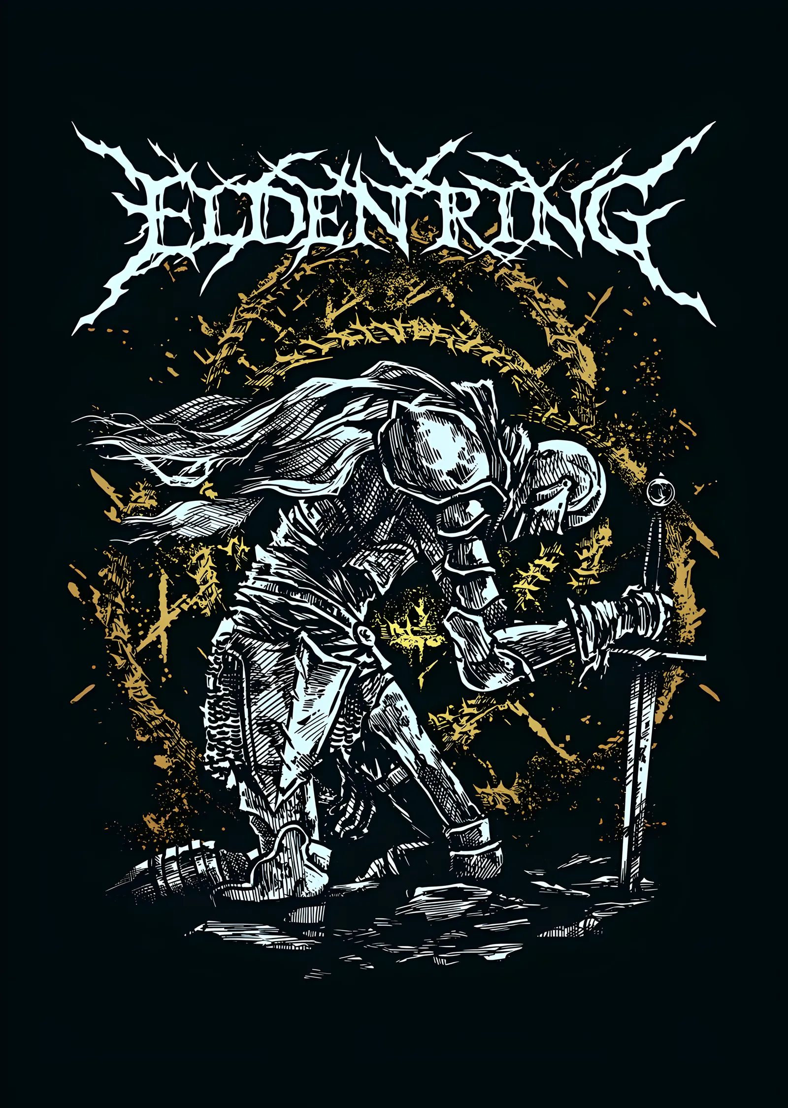 Elden Ring: Karanlık Şövalye metal tablo