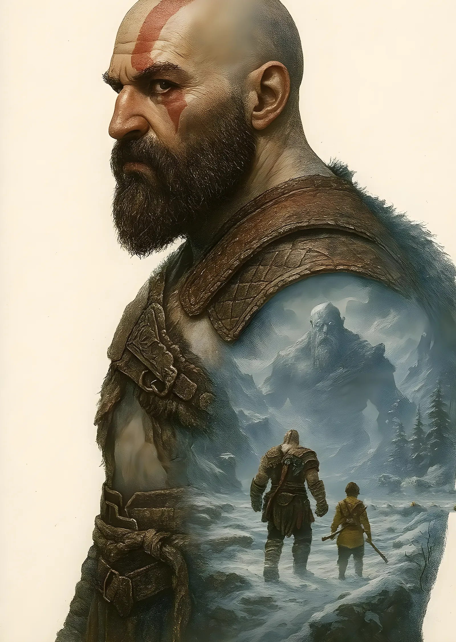 God of War: Sırt ve Manzara metal tablo