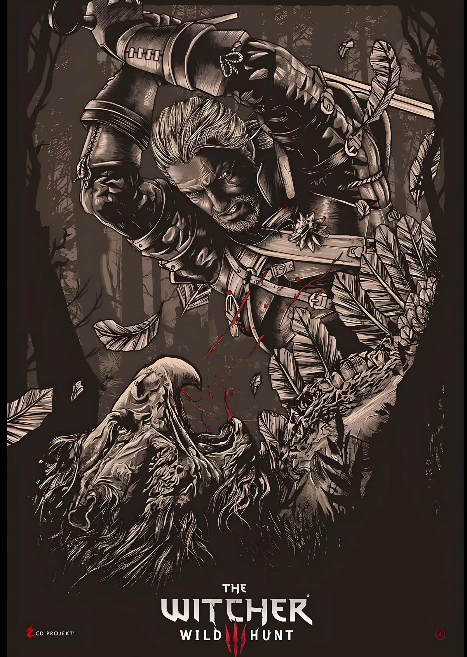 The Witcher: Vahşi Av metal tablo