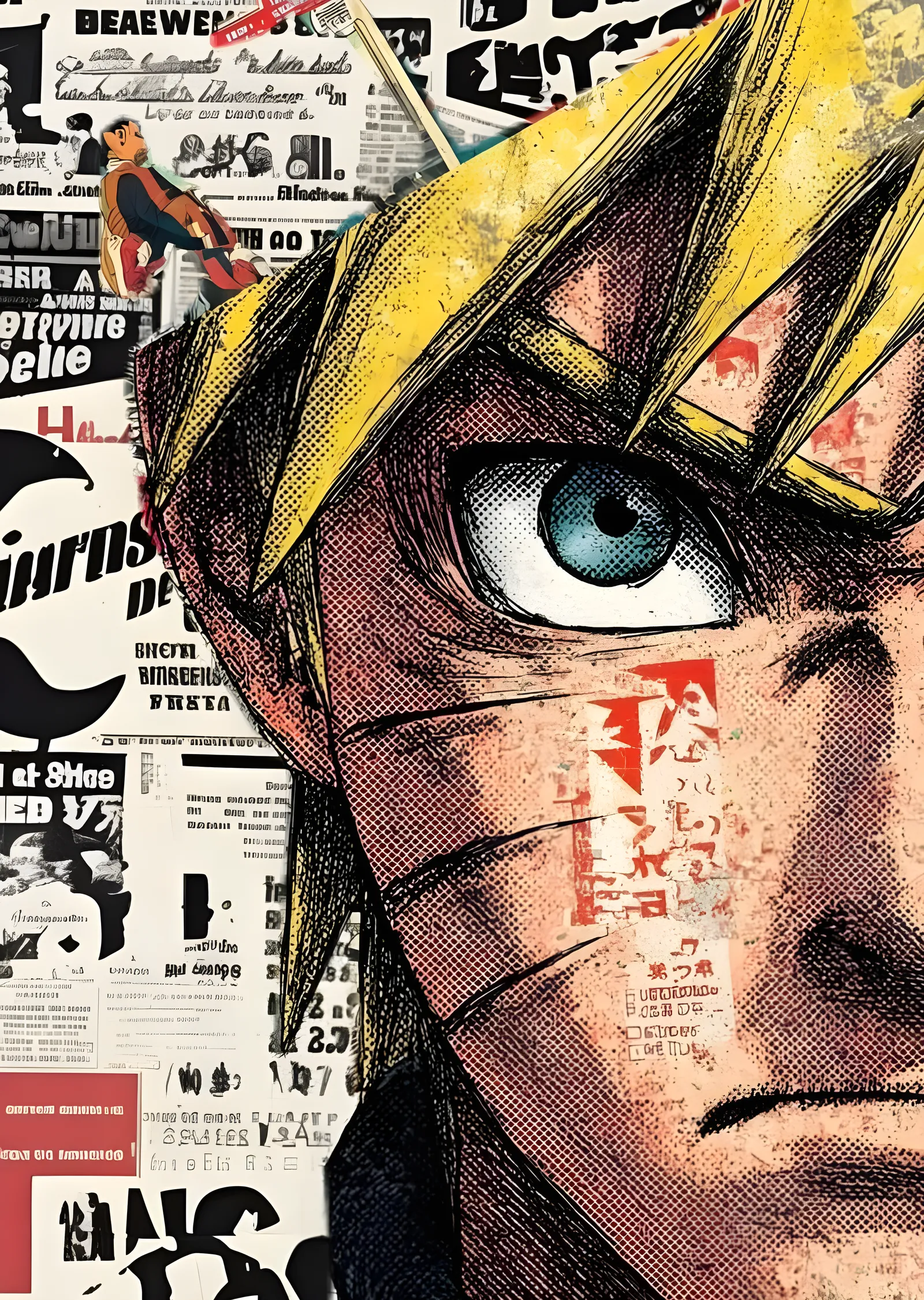 Naruto: Gazete Kolajı Portre metal tablo