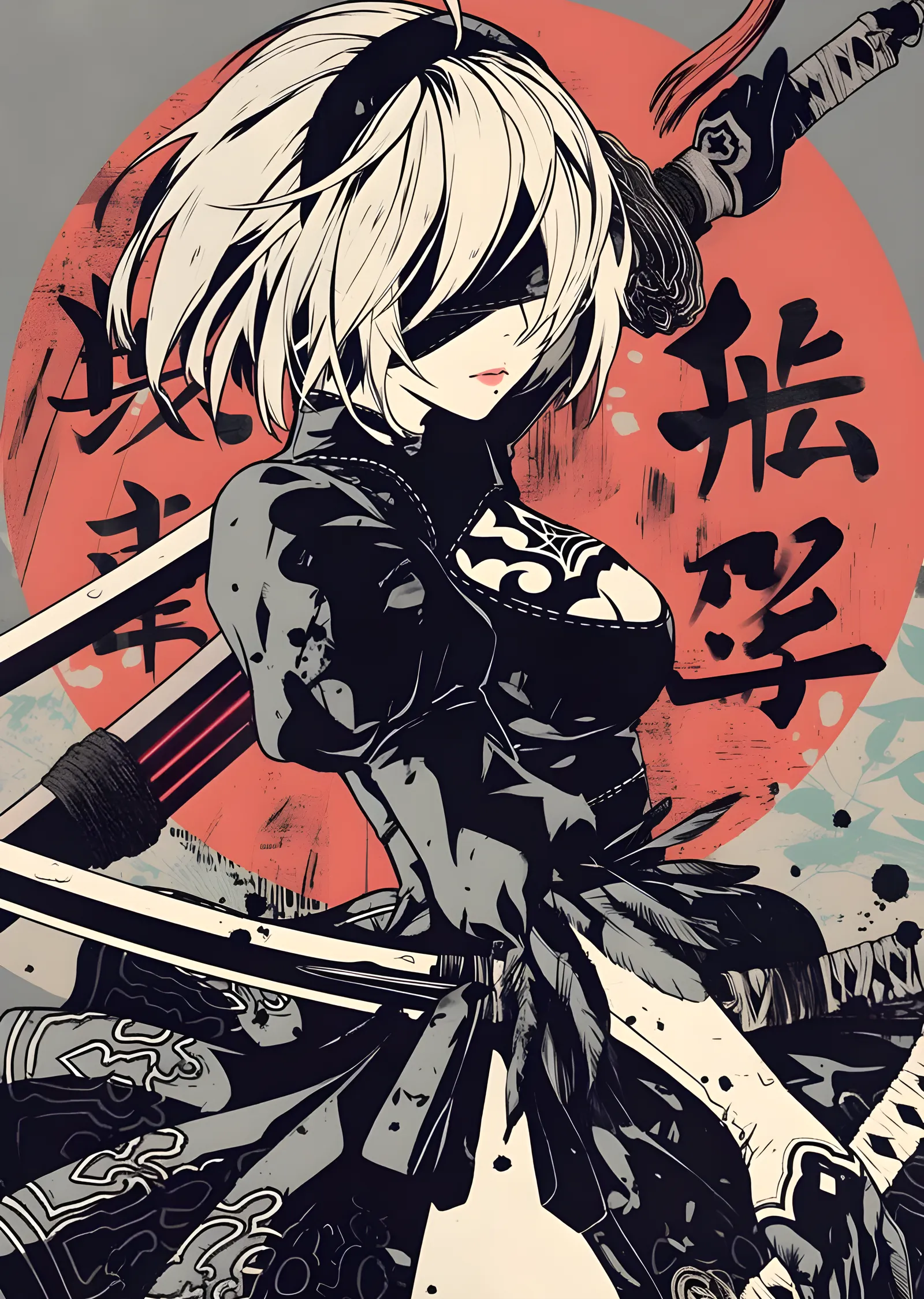 2B: YoRHa No.2 Type B metal tablo