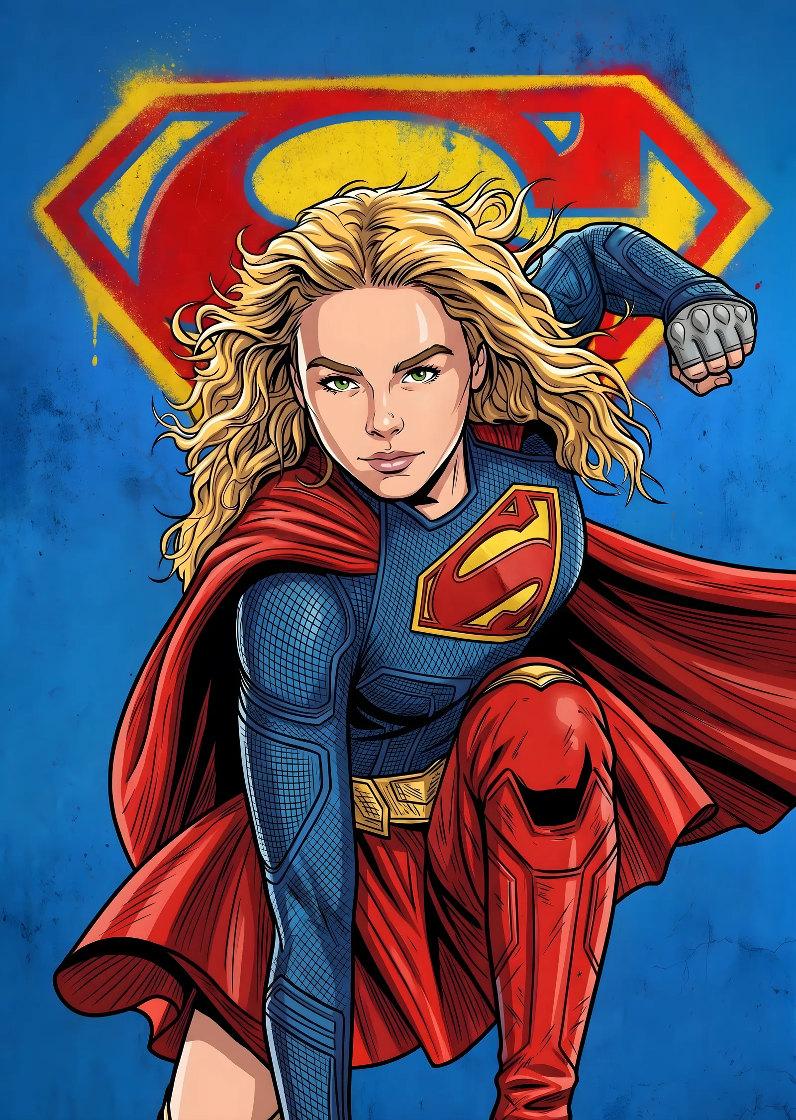 Supergirl - Çizgi Roman Tarzı metal tablo