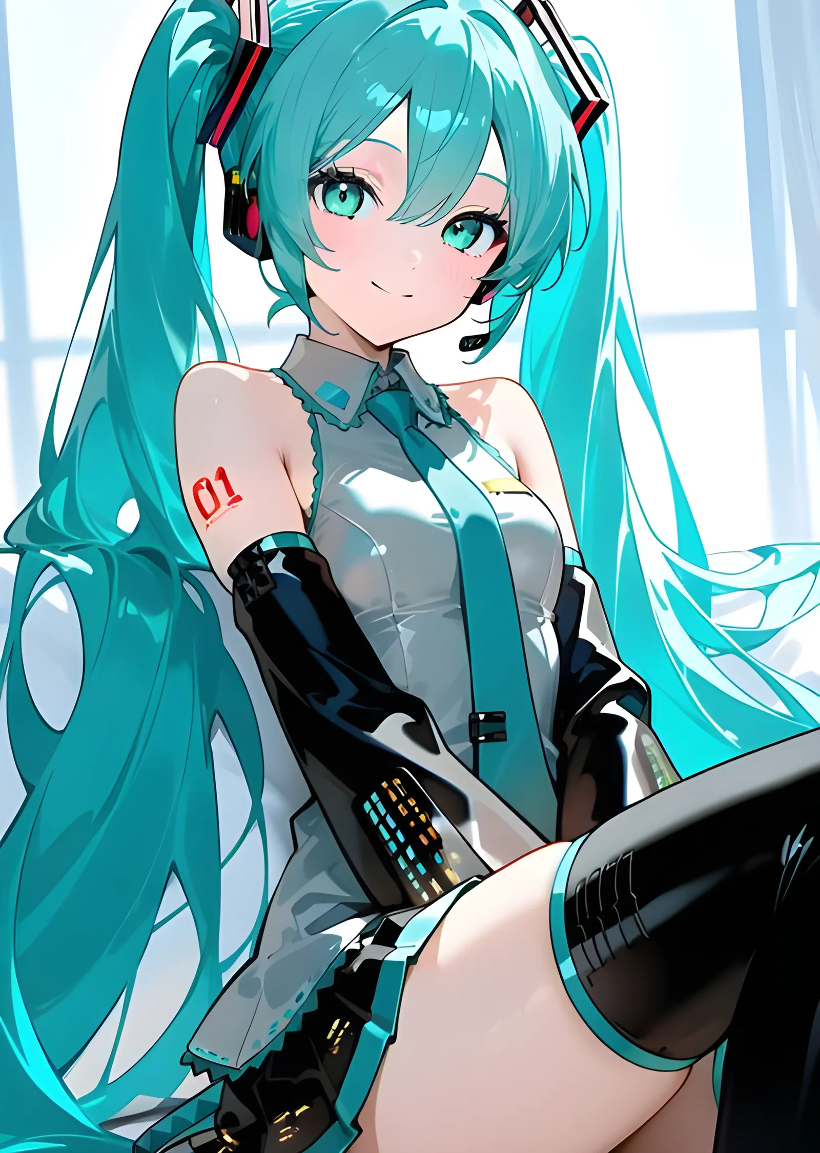 Hatsune Miku - Turkuaz Saçlar metal tablo