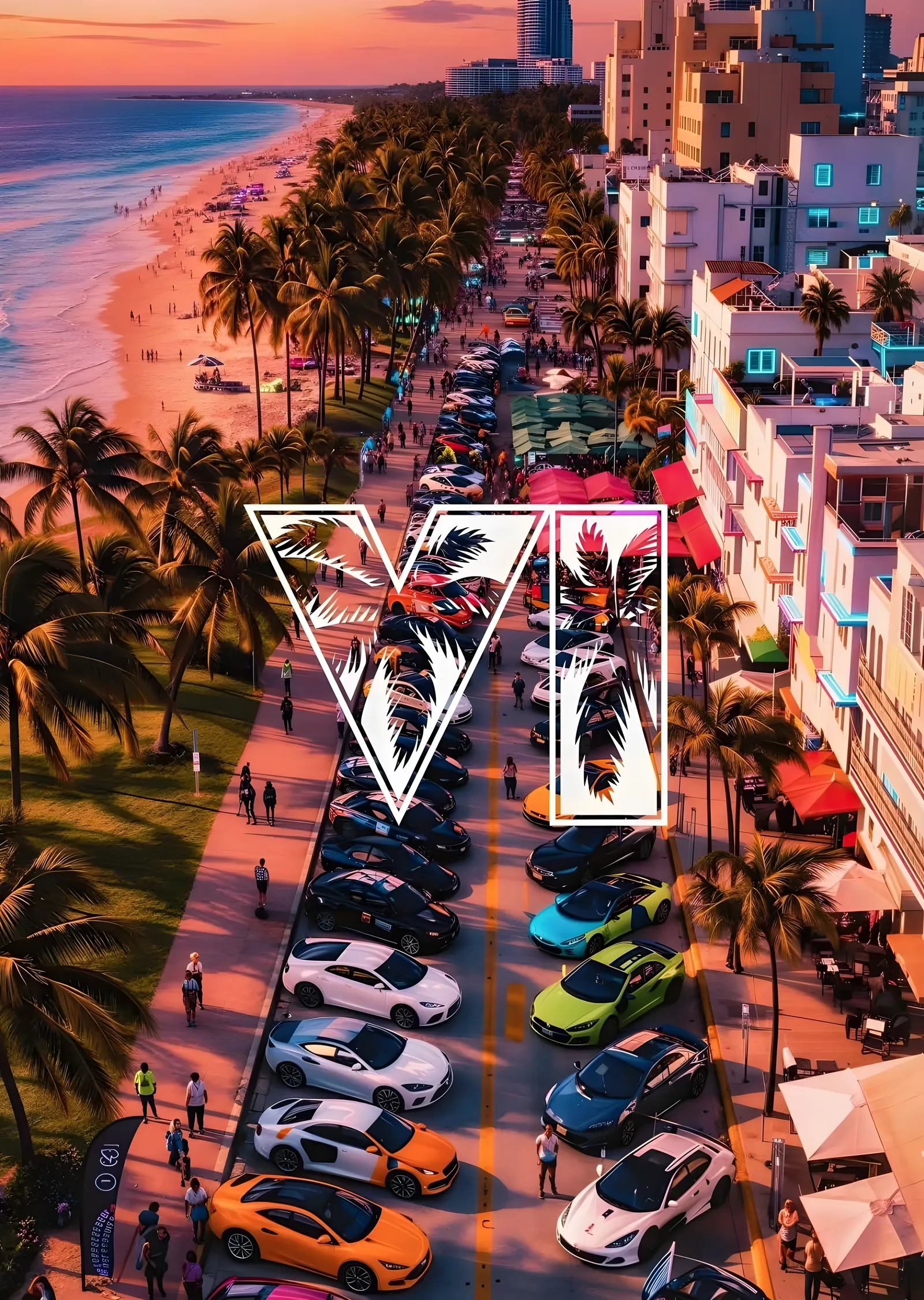 Grand Theft Auto VI: Vice City Sahili metal tablo