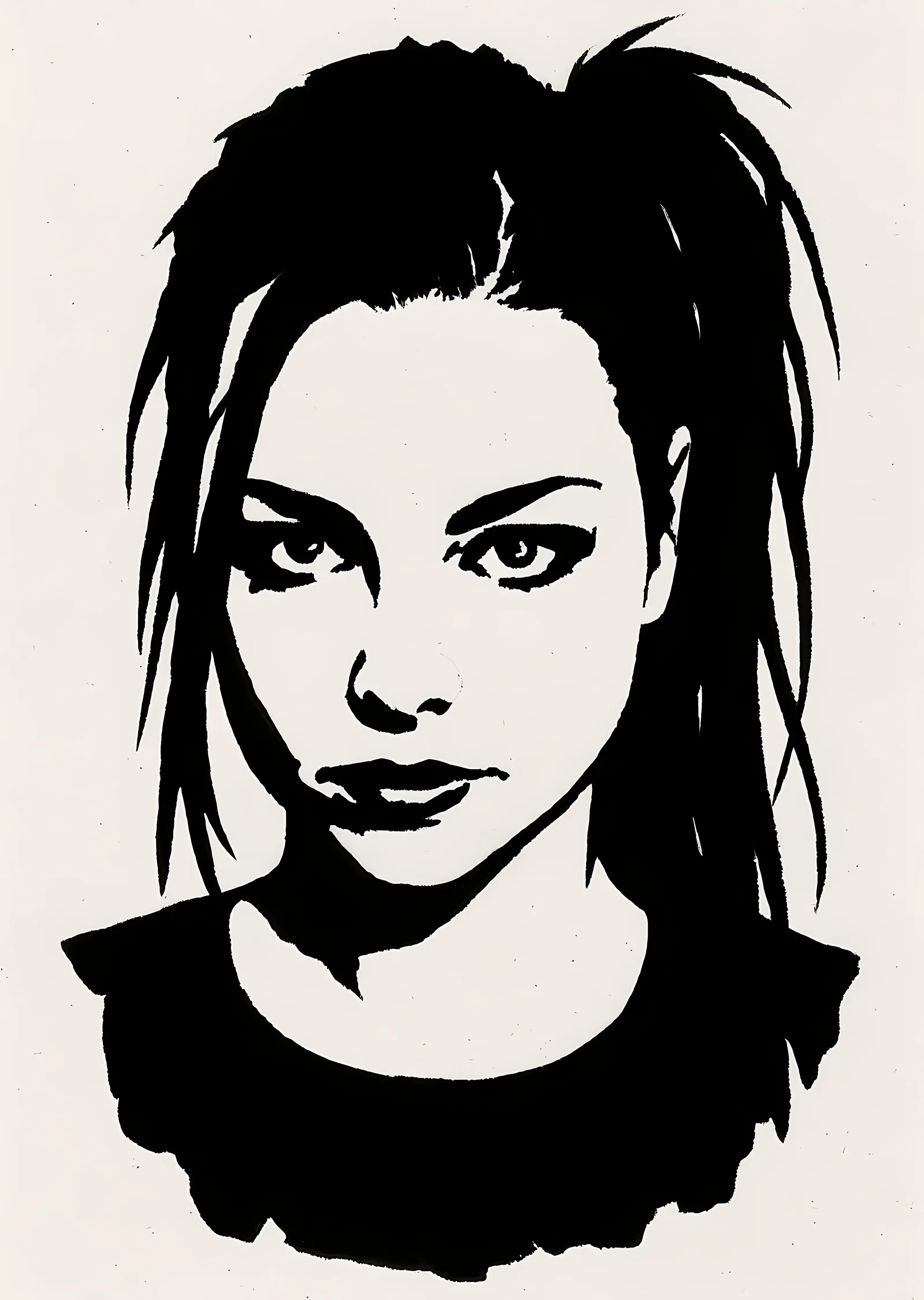 Amy Lee: Siyah Beyaz Stencil metal tablo