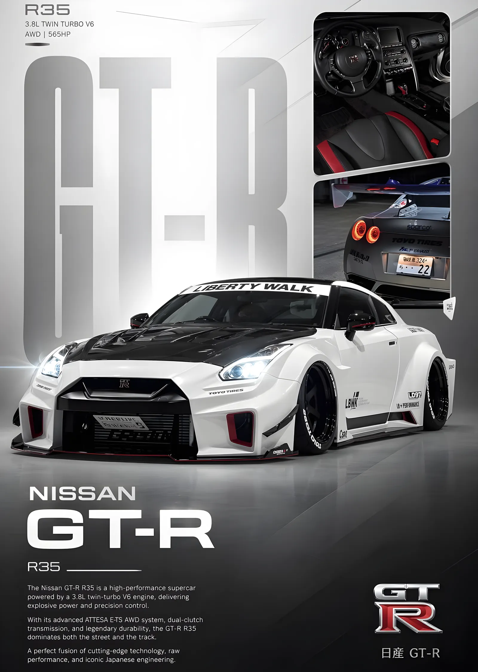 Nissan GT-R R35 metal tablo