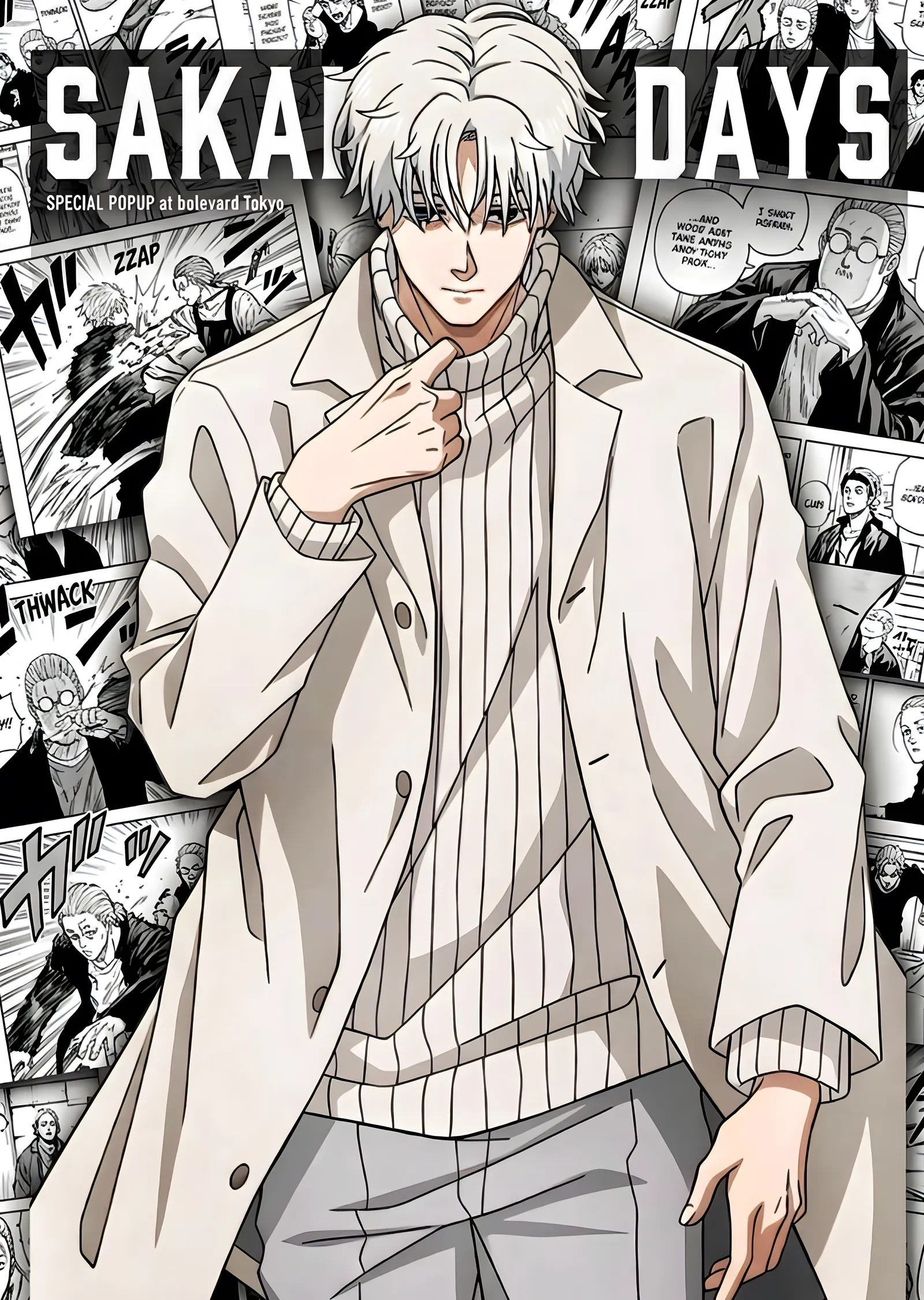 Sakamoto Days: Manga Panelleri Arasında metal tablo